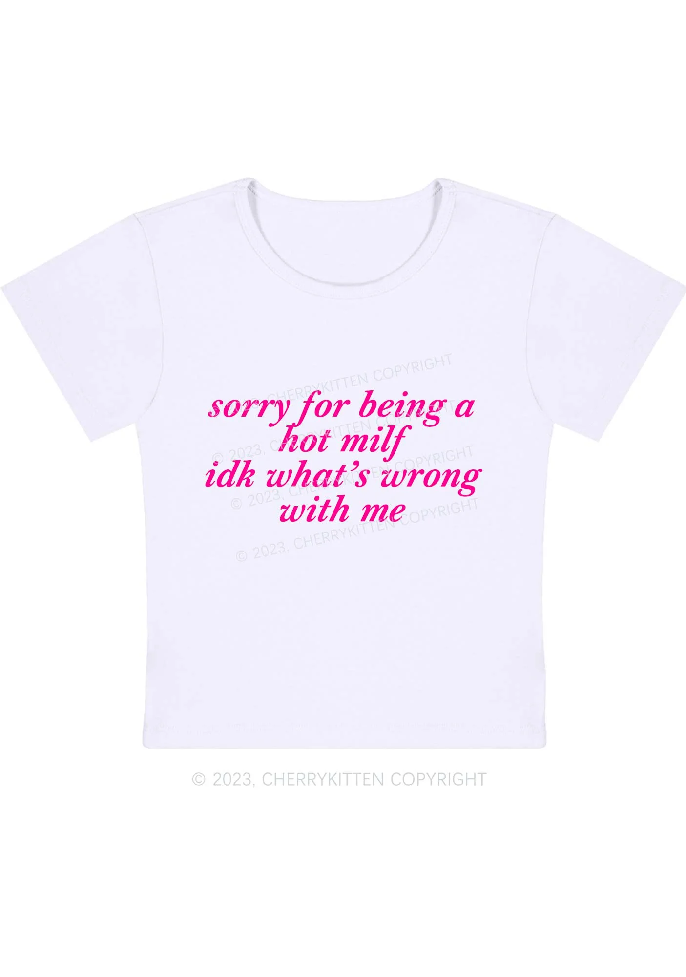 Curvy Sorry For Being A Hot Mxxf Y2K Baby Tee Cherrykitten - Image 2