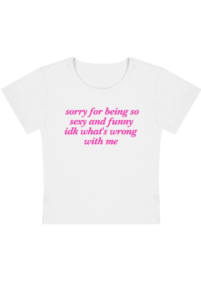 Curvy Sorry For Being So Funny Baby Tee - Image 2