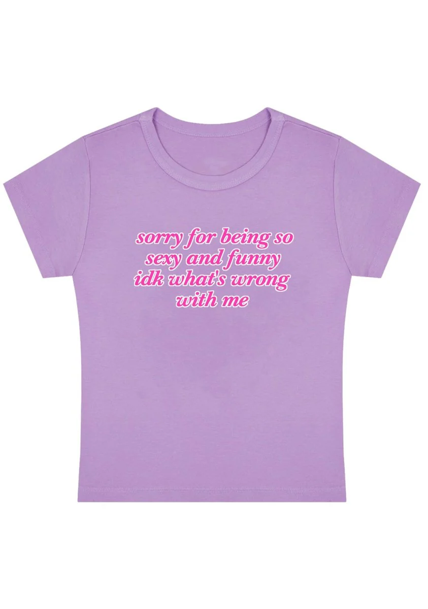 Curvy Sorry For Being So Funny Baby Tee - Image 4