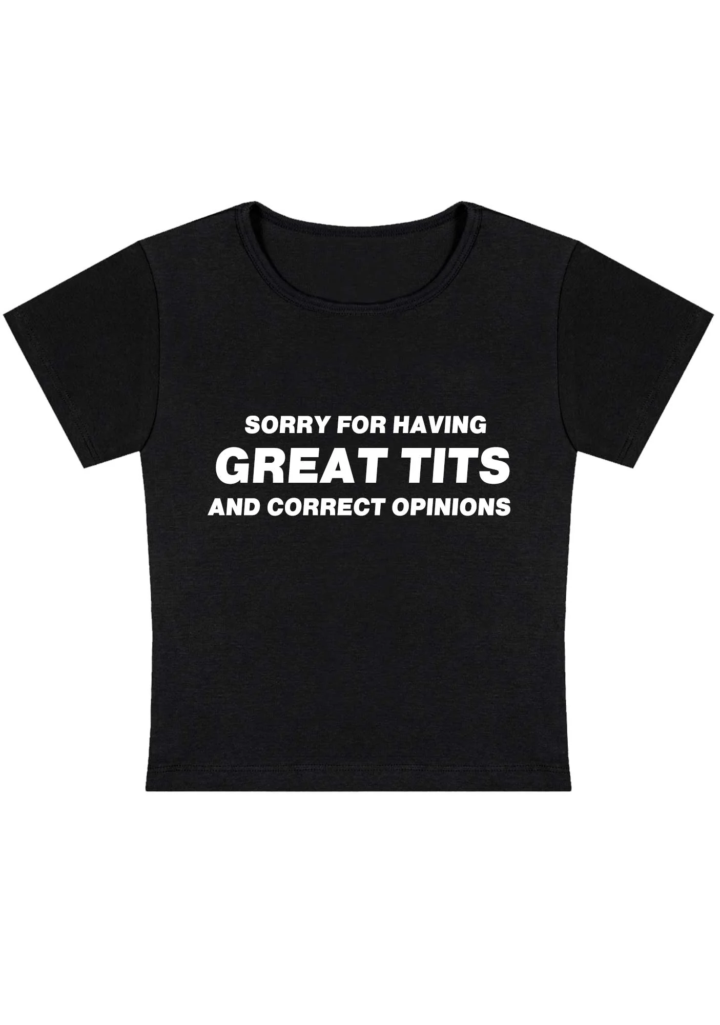 Curvy Sorry For Having Correct Opinions Baby Tee - Image 2