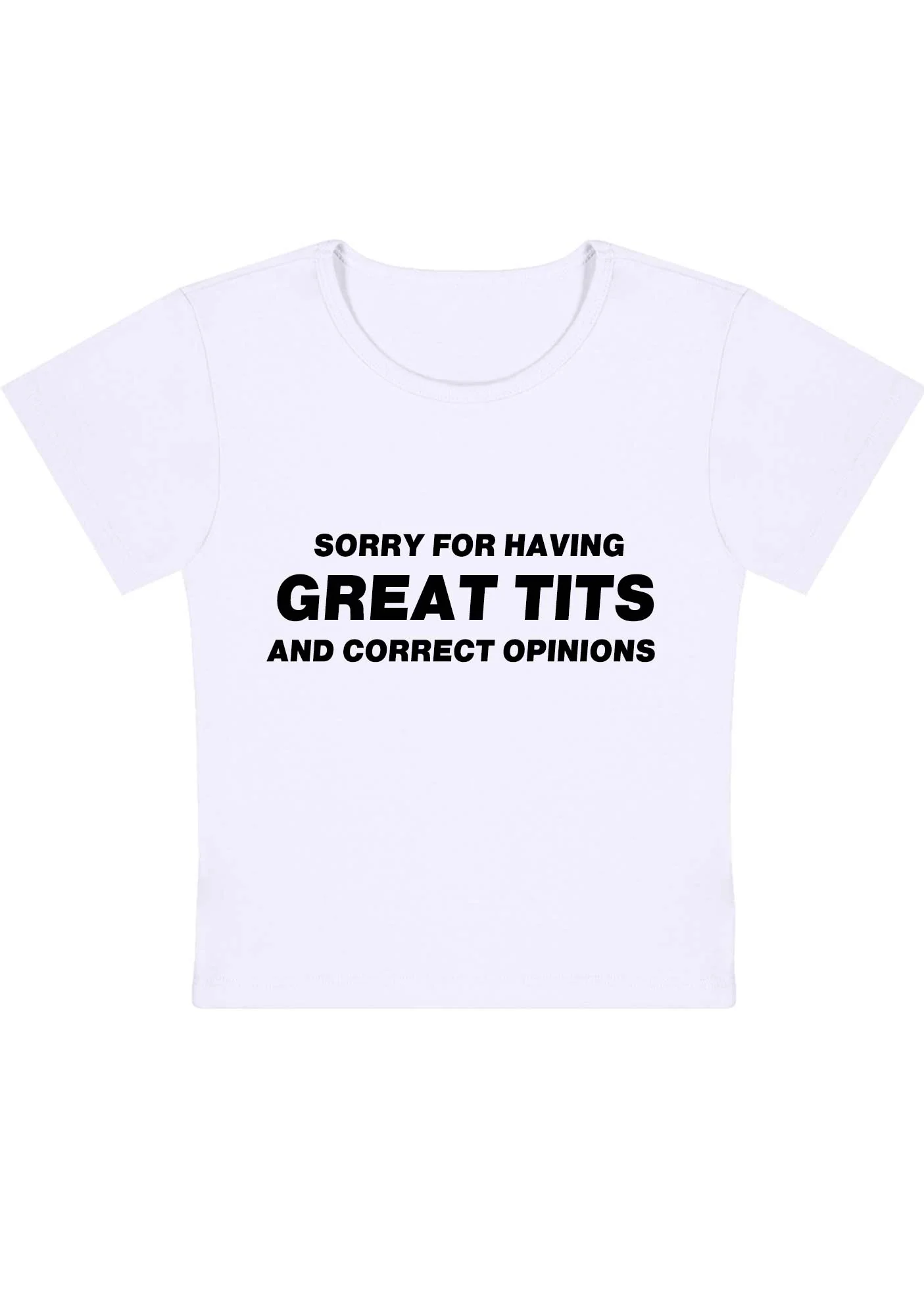 Curvy Sorry For Having Correct Opinions Baby Tee - Image 3