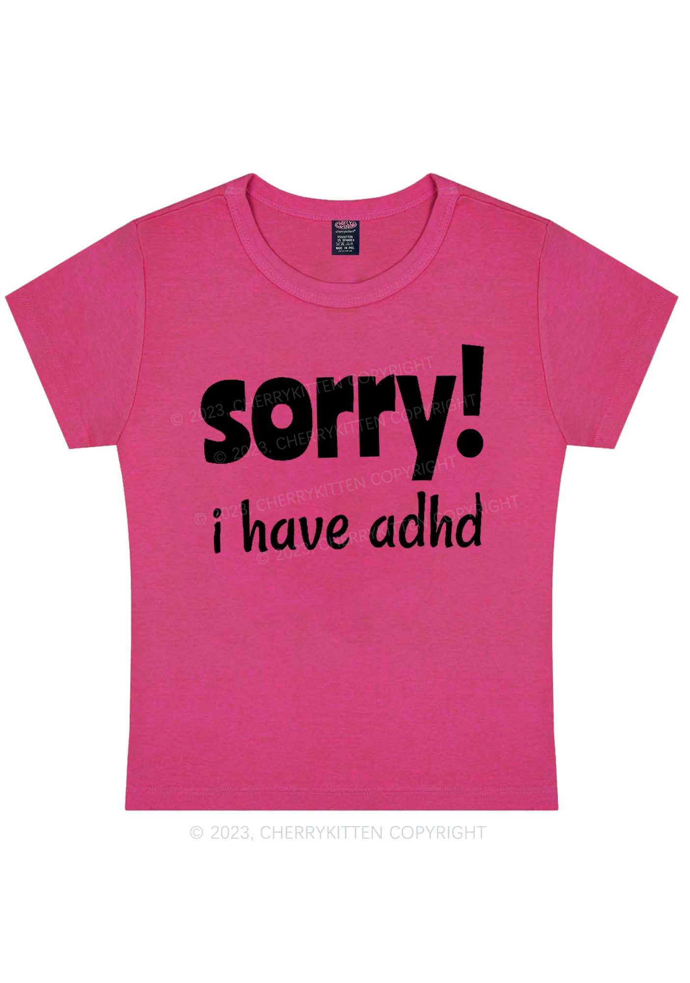 Curvy Sorry I Have ADHD Y2K Baby Tee Cherrykitten - Image 5