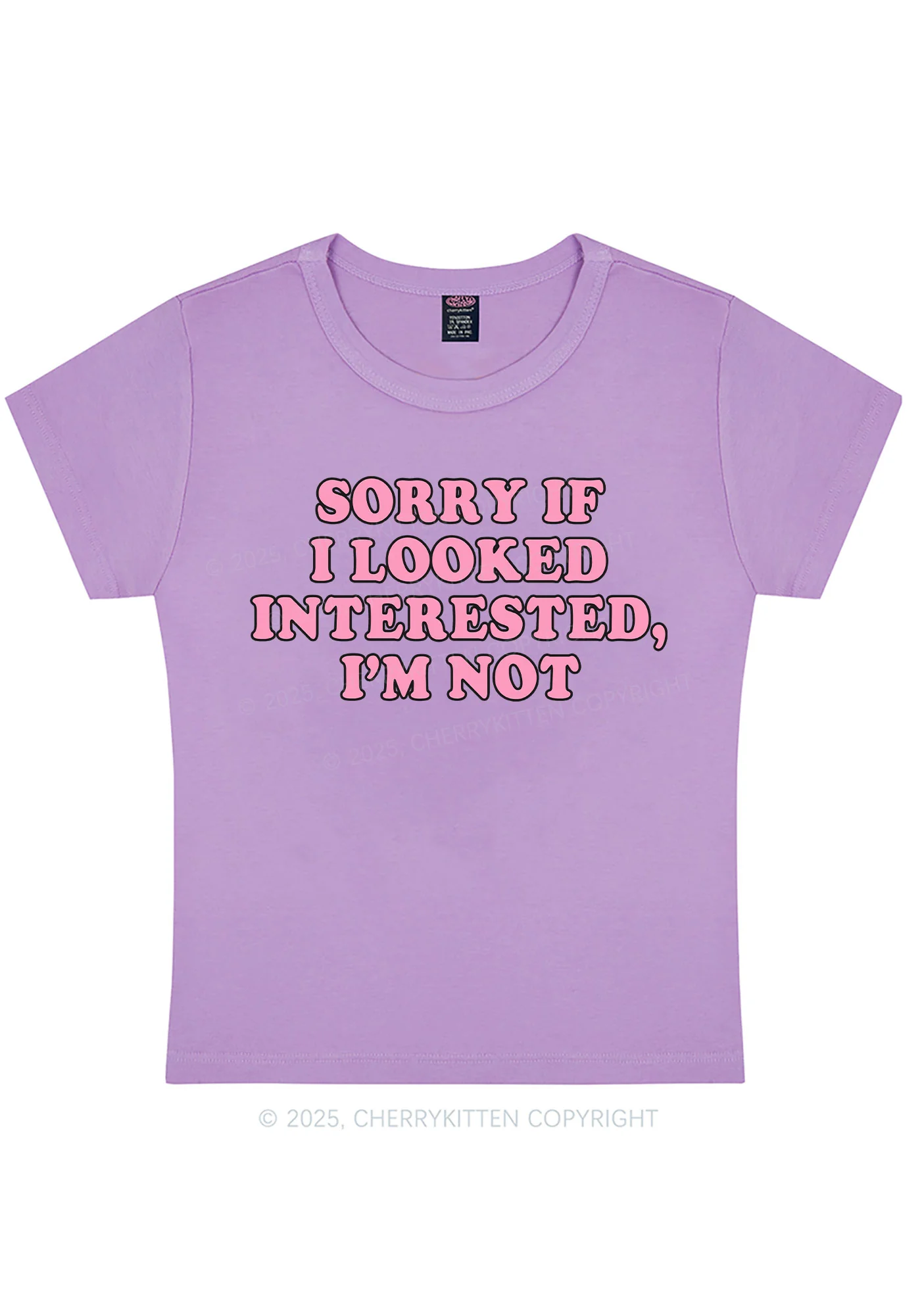 Curvy Sorry If I Looked Y2K Baby Tee Cherrykitten - Image 2