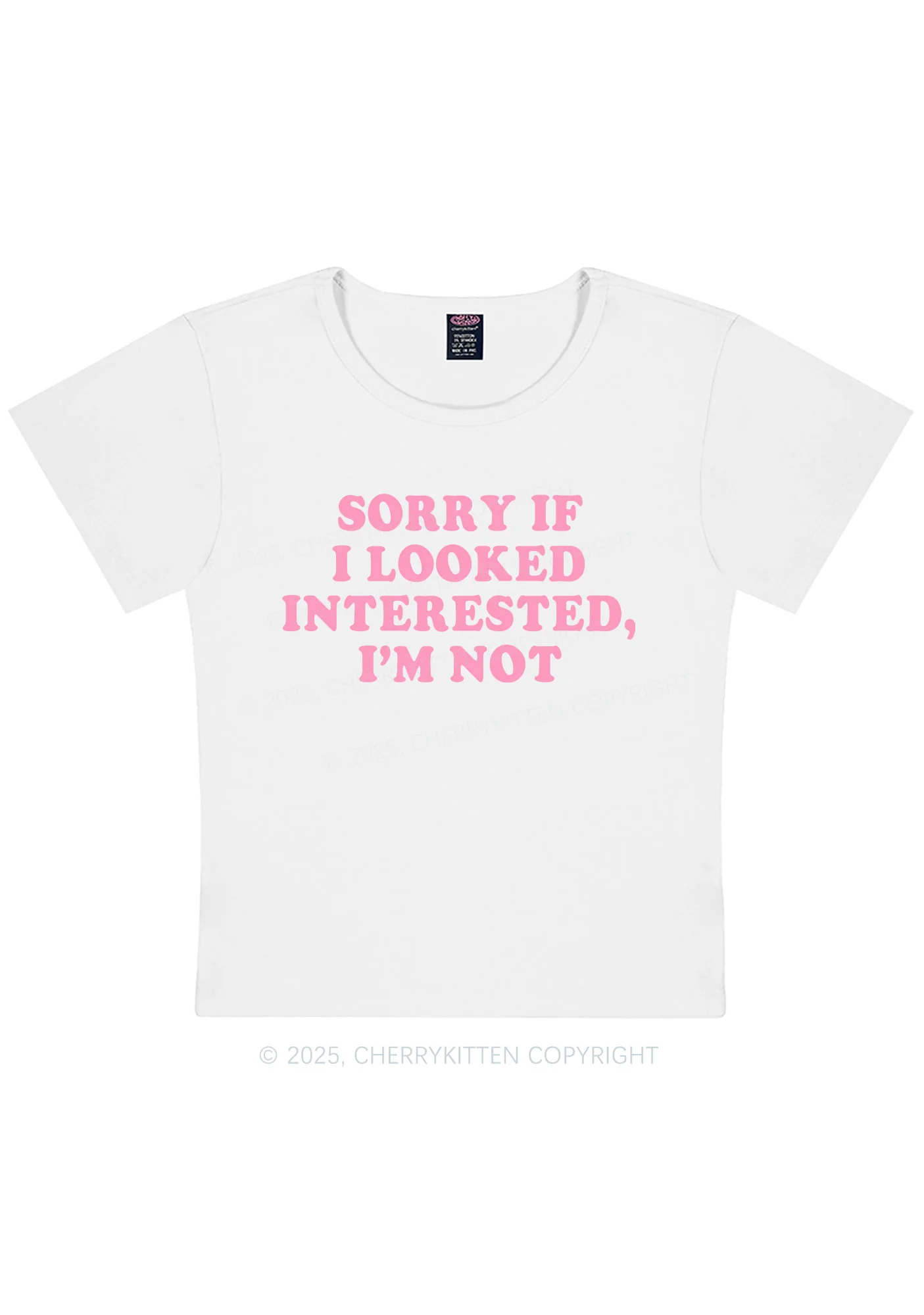 Curvy Sorry If I Looked Y2K Baby Tee Cherrykitten - Image 3
