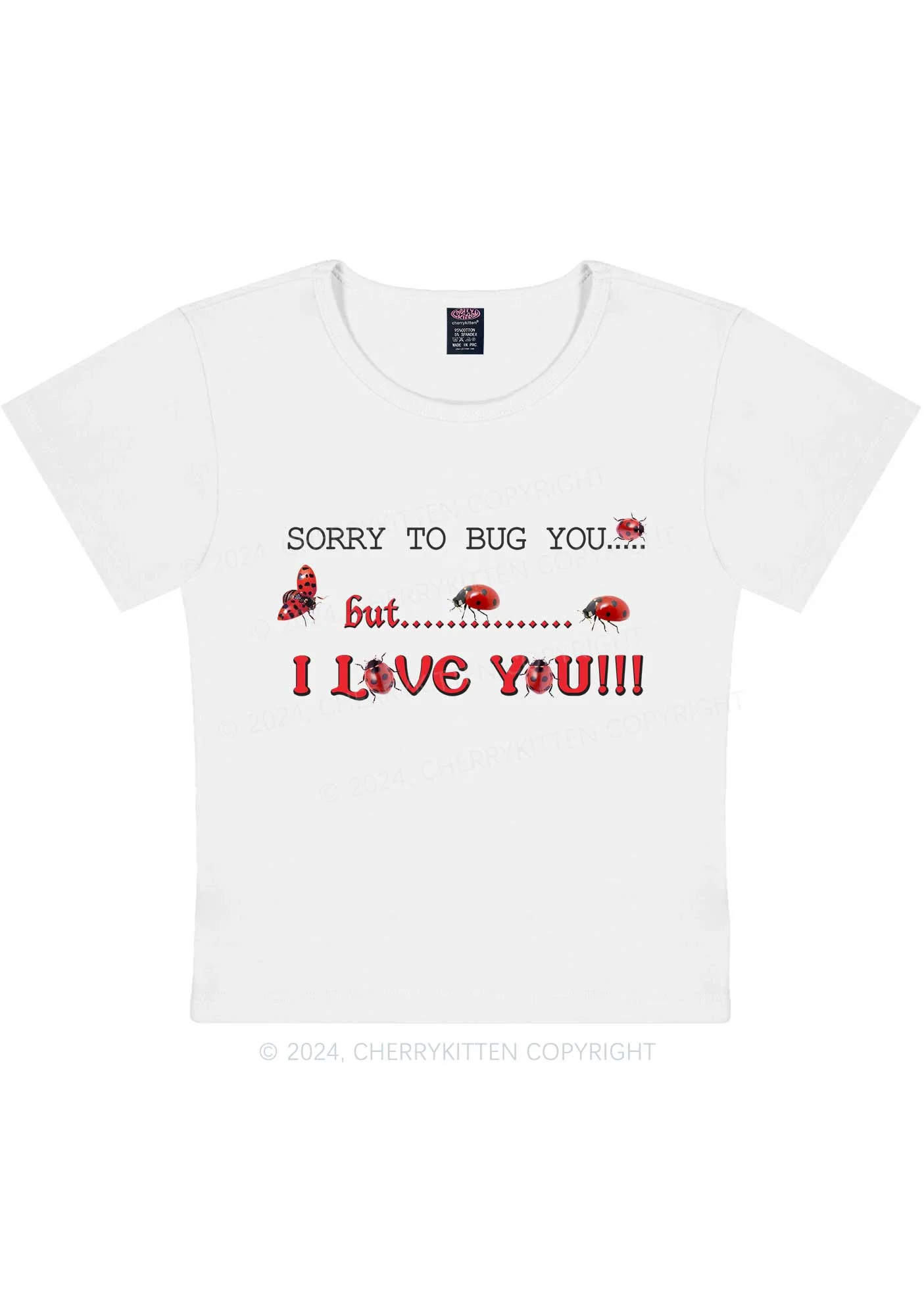 Curvy Sorry To Bug You Y2K Baby Tee Cherrykitten - Image 2