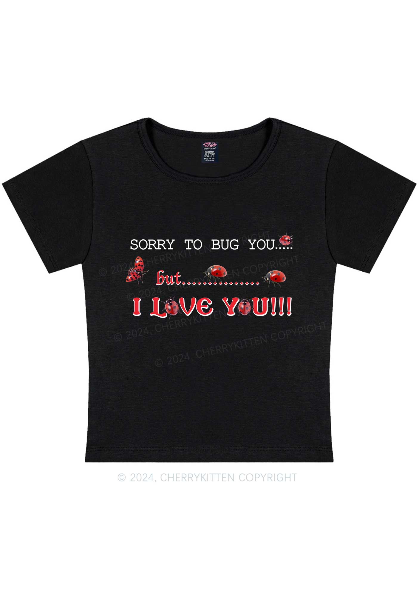 Curvy Sorry To Bug You Y2K Baby Tee Cherrykitten - Image 3