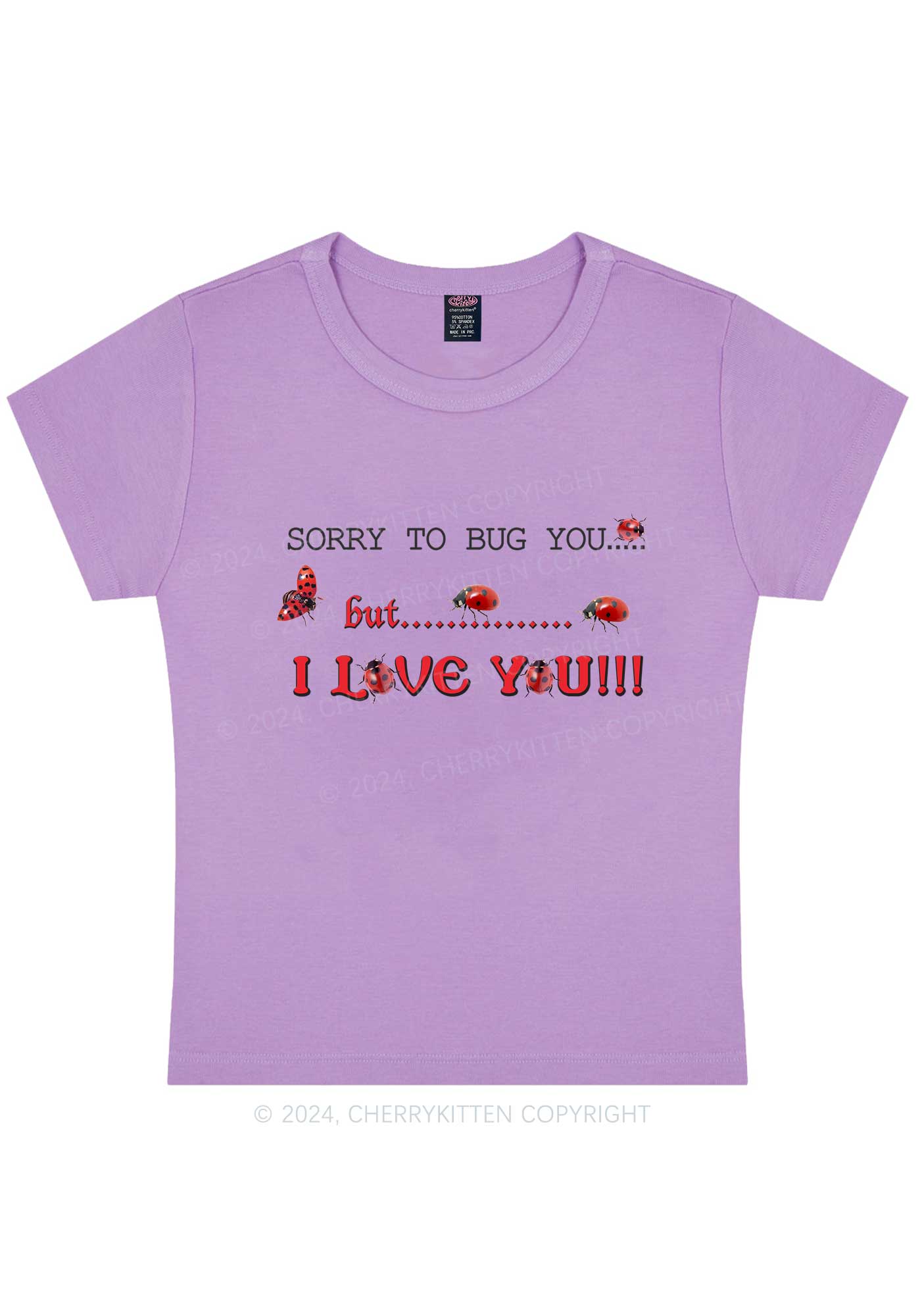 Curvy Sorry To Bug You Y2K Baby Tee Cherrykitten - Image 4