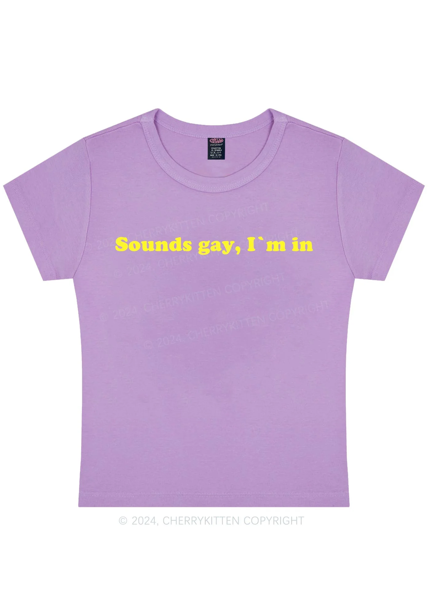 Curvy Sounds Gay Y2K Baby Tee Cherrykitten - Image 4