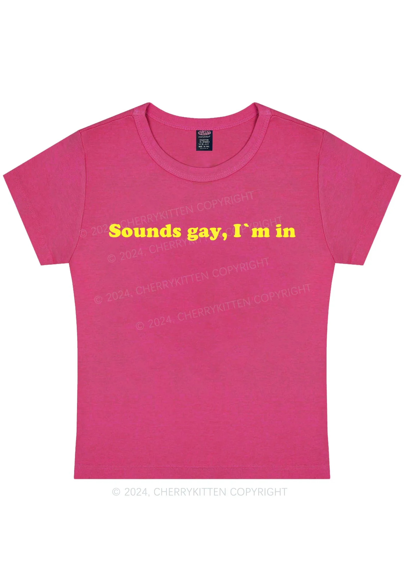 Curvy Sounds Gay Y2K Baby Tee Cherrykitten - Image 5