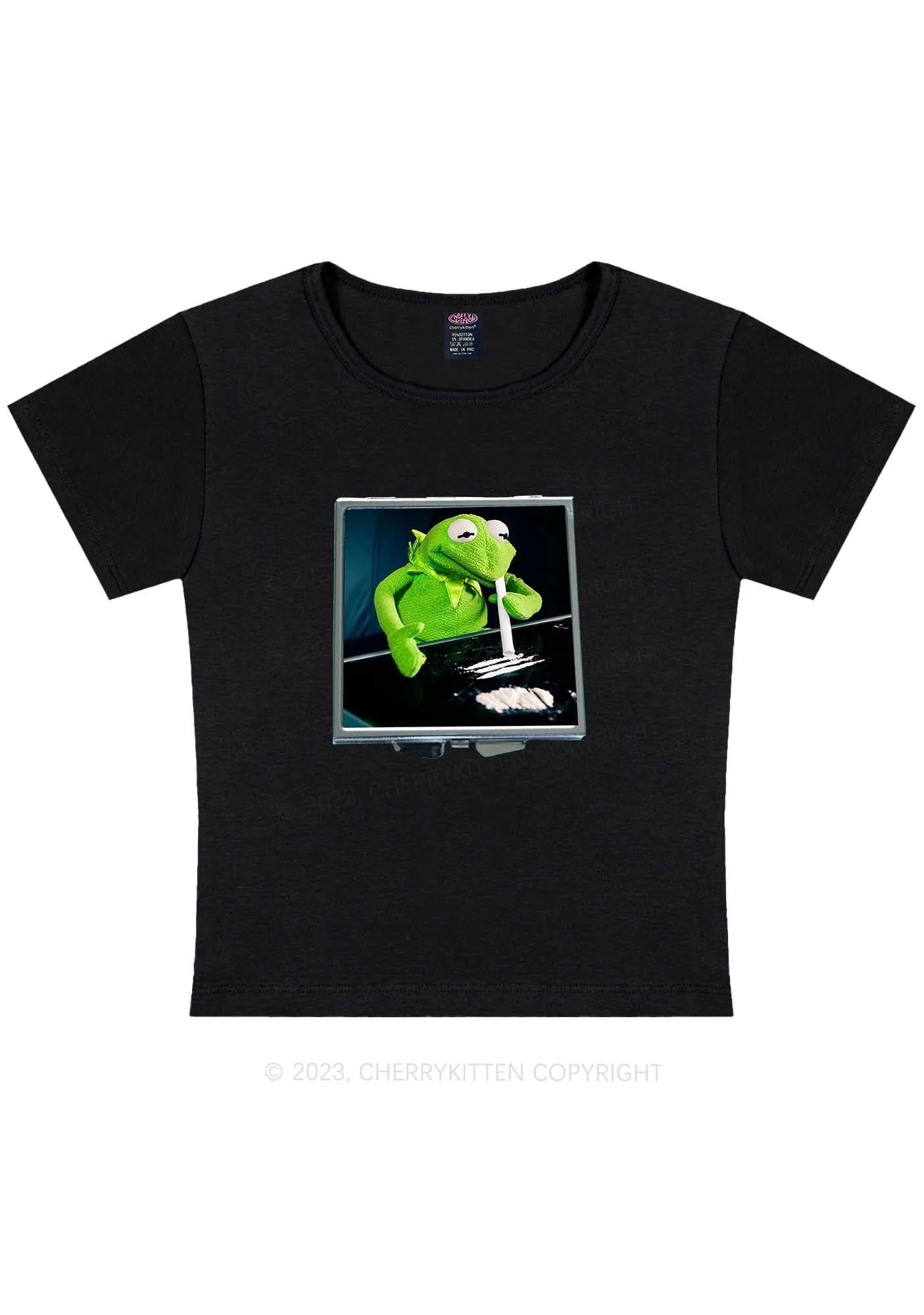 Curvy Special Cola Frog Y2K Baby Tee Cherrykitten - Image 2