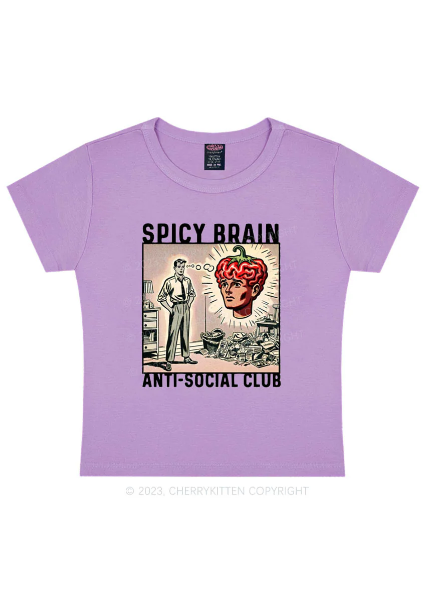 Curvy Spicy Brain Anti-Social Club Y2K Baby Tee Cherrykitten - Image 4