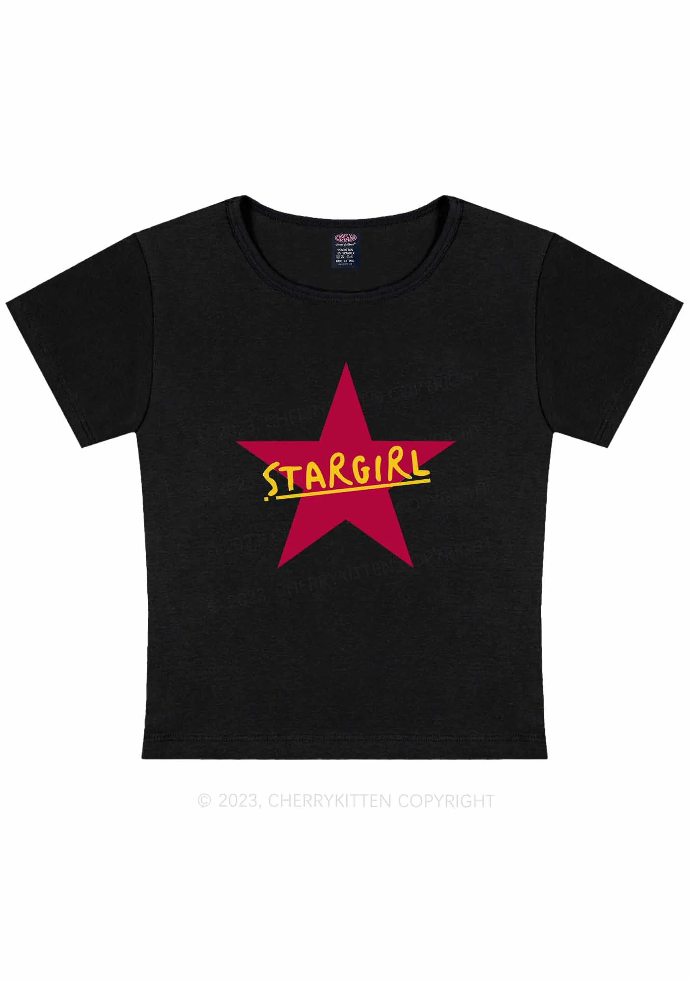 Curvy Stargirl Y2K Baby Tee Cherrykitten - Image 3