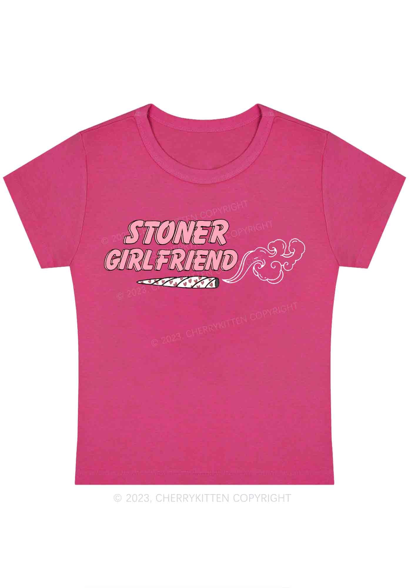 Curvy Stoner Girlfriend Smoking Y2K Baby Tee Cherrykitten - Image 5