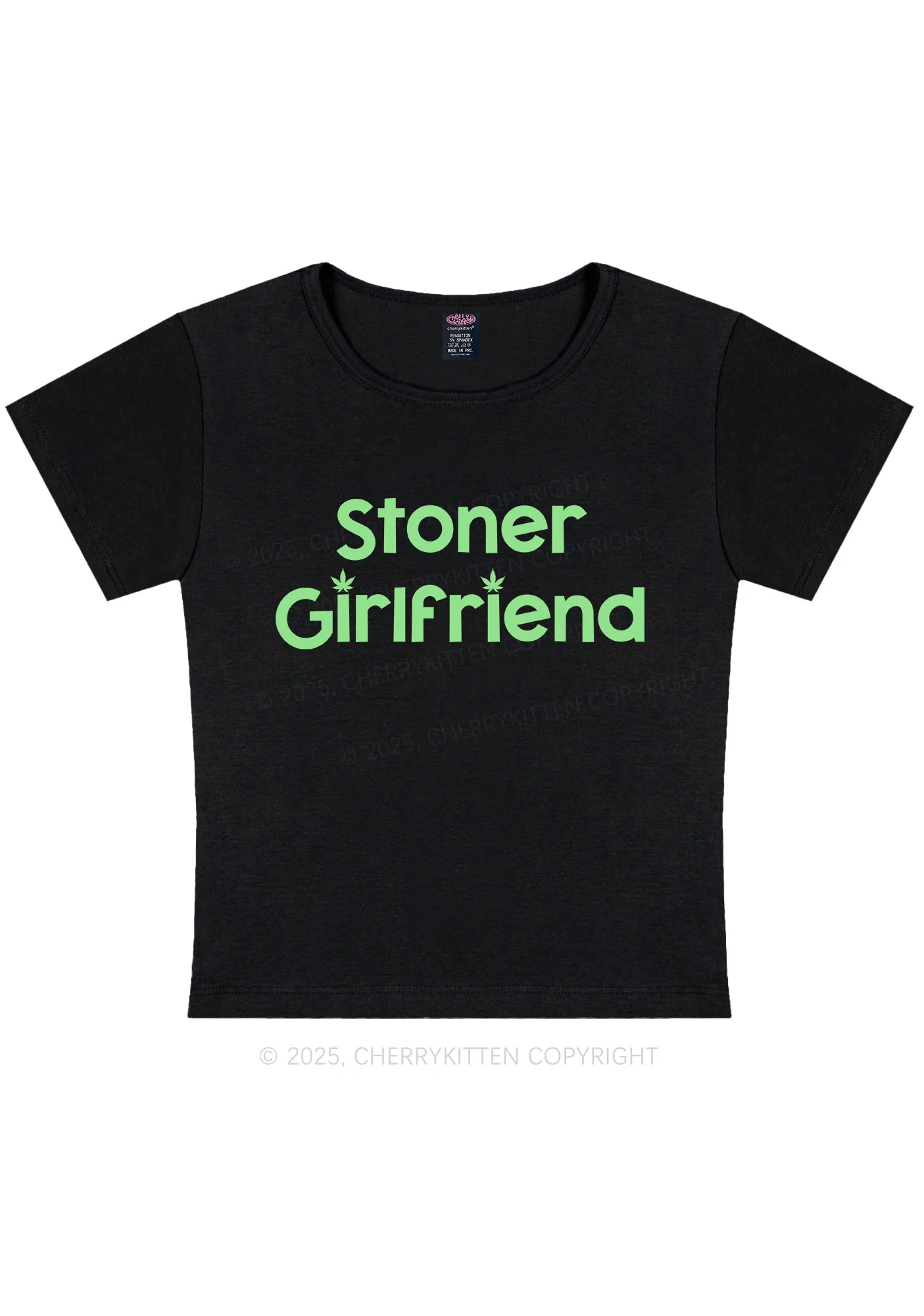 Curvy Stoner Girlfriend Y2K Baby Tee Cherrykitten - Image 2