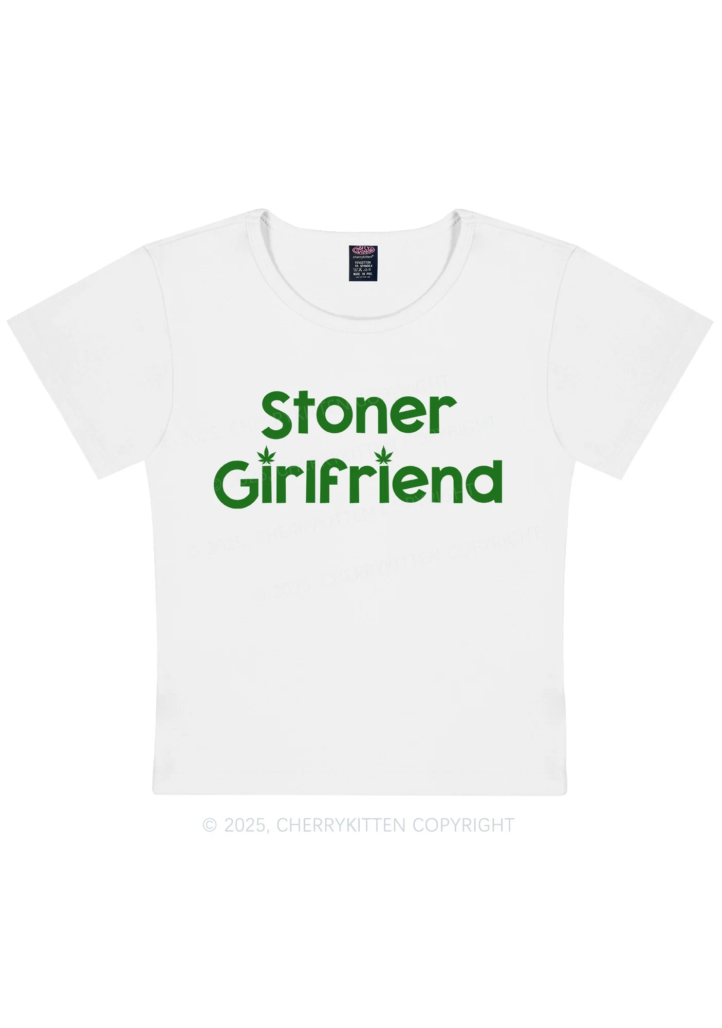 Curvy Stoner Girlfriend Y2K Baby Tee Cherrykitten - Image 3