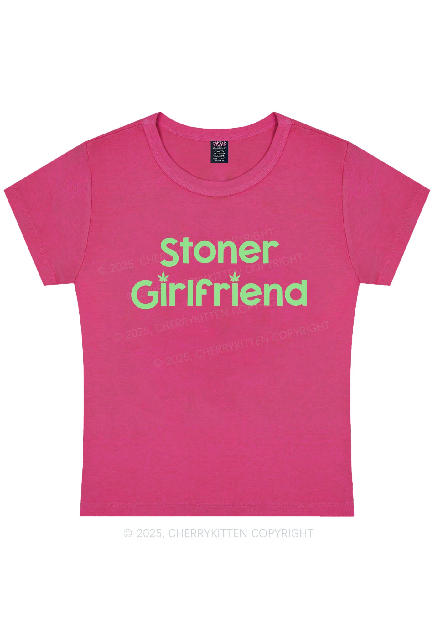 Curvy Stoner Girlfriend Y2K Baby Tee Cherrykitten - Image 4