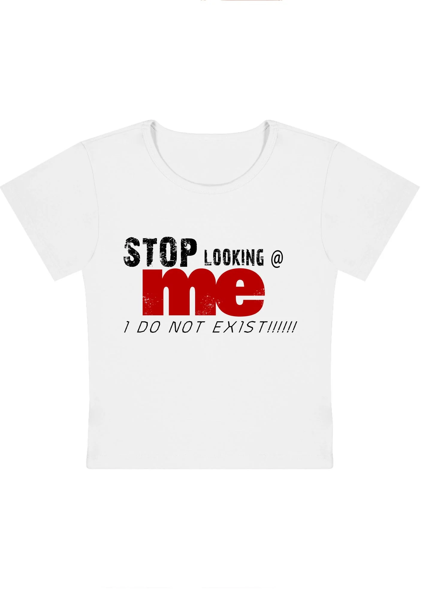 Curvy Stop Looking At Me Baby Tee - Image 2