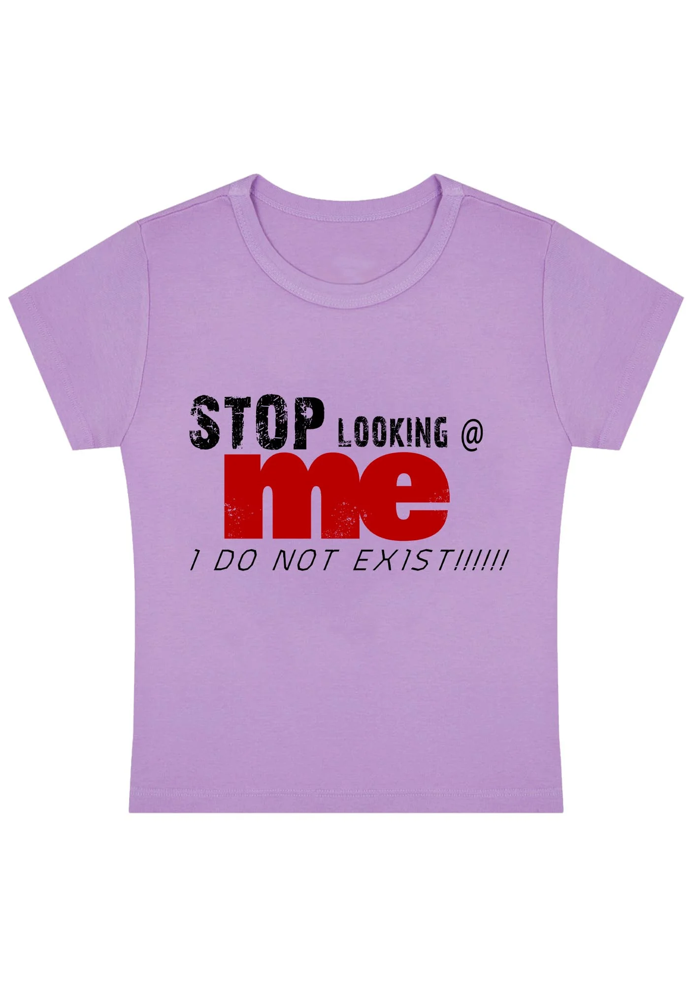Curvy Stop Looking At Me Baby Tee - Image 3