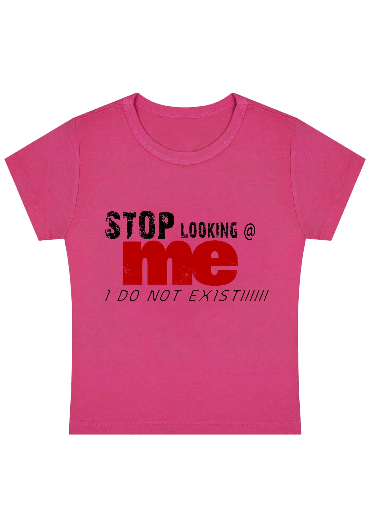Curvy Stop Looking At Me Baby Tee - Image 4