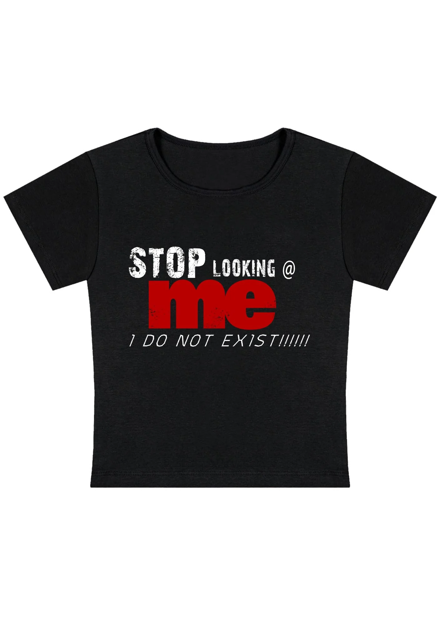 Curvy Stop Looking At Me Baby Tee - Image 5