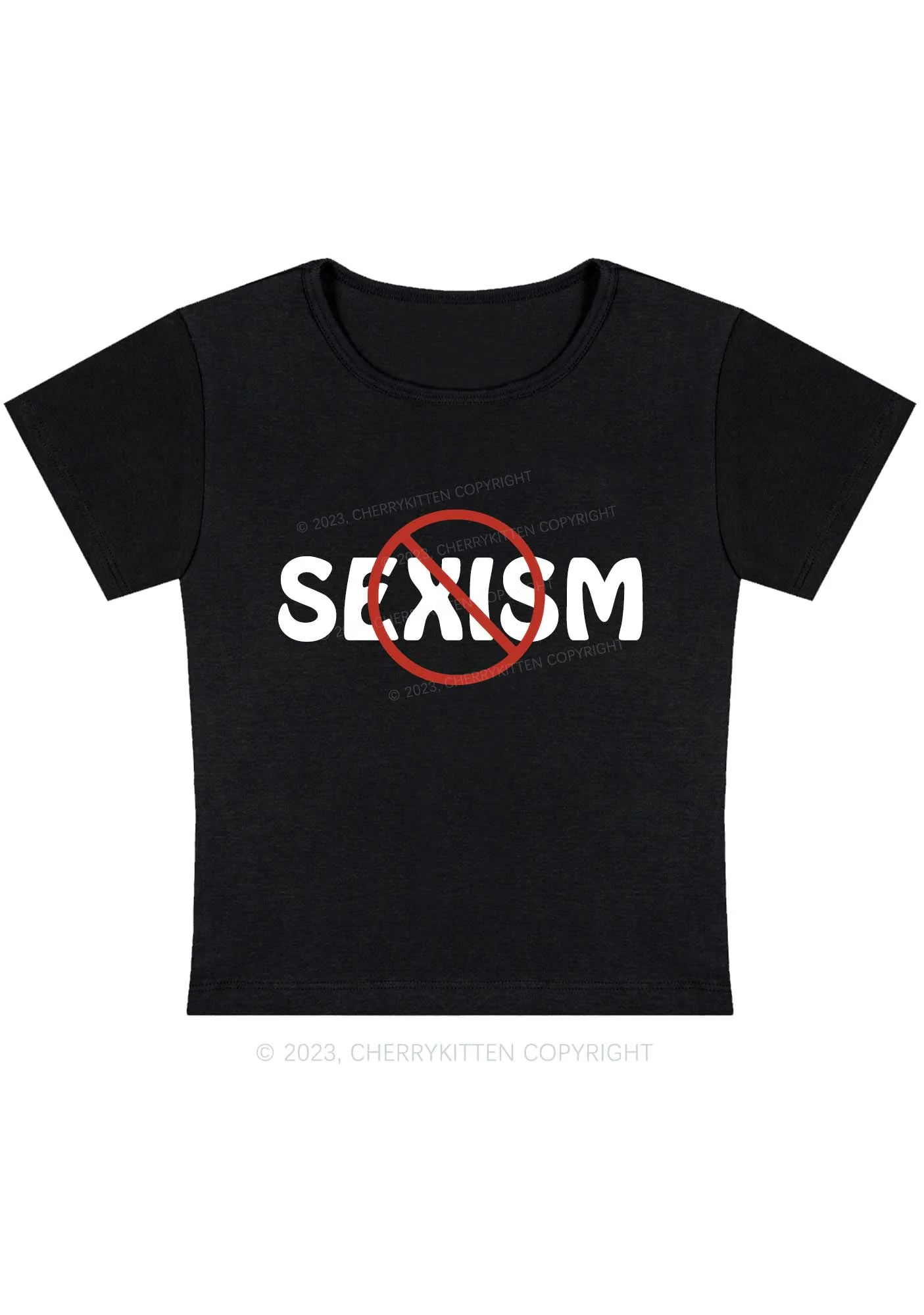 Curvy Stop Sexism Baby Tee Cherrykitten - Image 2