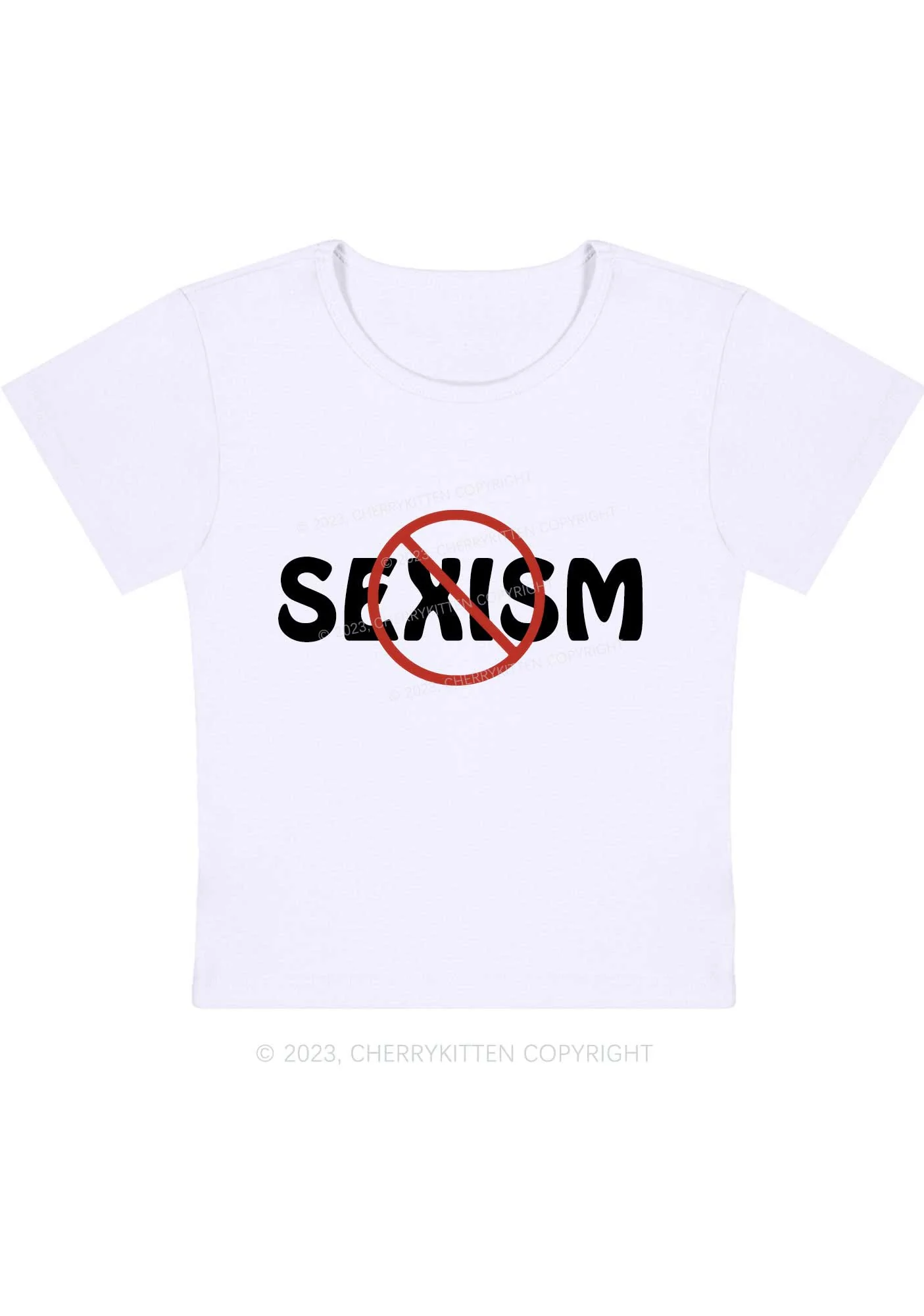 Curvy Stop Sexism Baby Tee Cherrykitten - Image 3