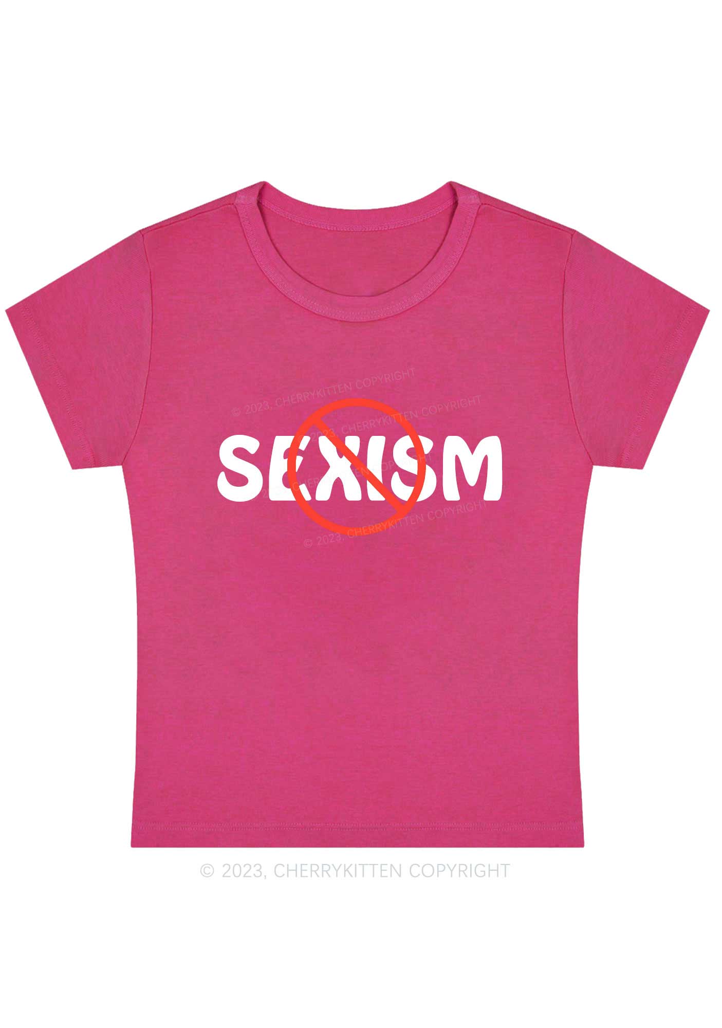 Curvy Stop Sexism Baby Tee Cherrykitten - Image 5