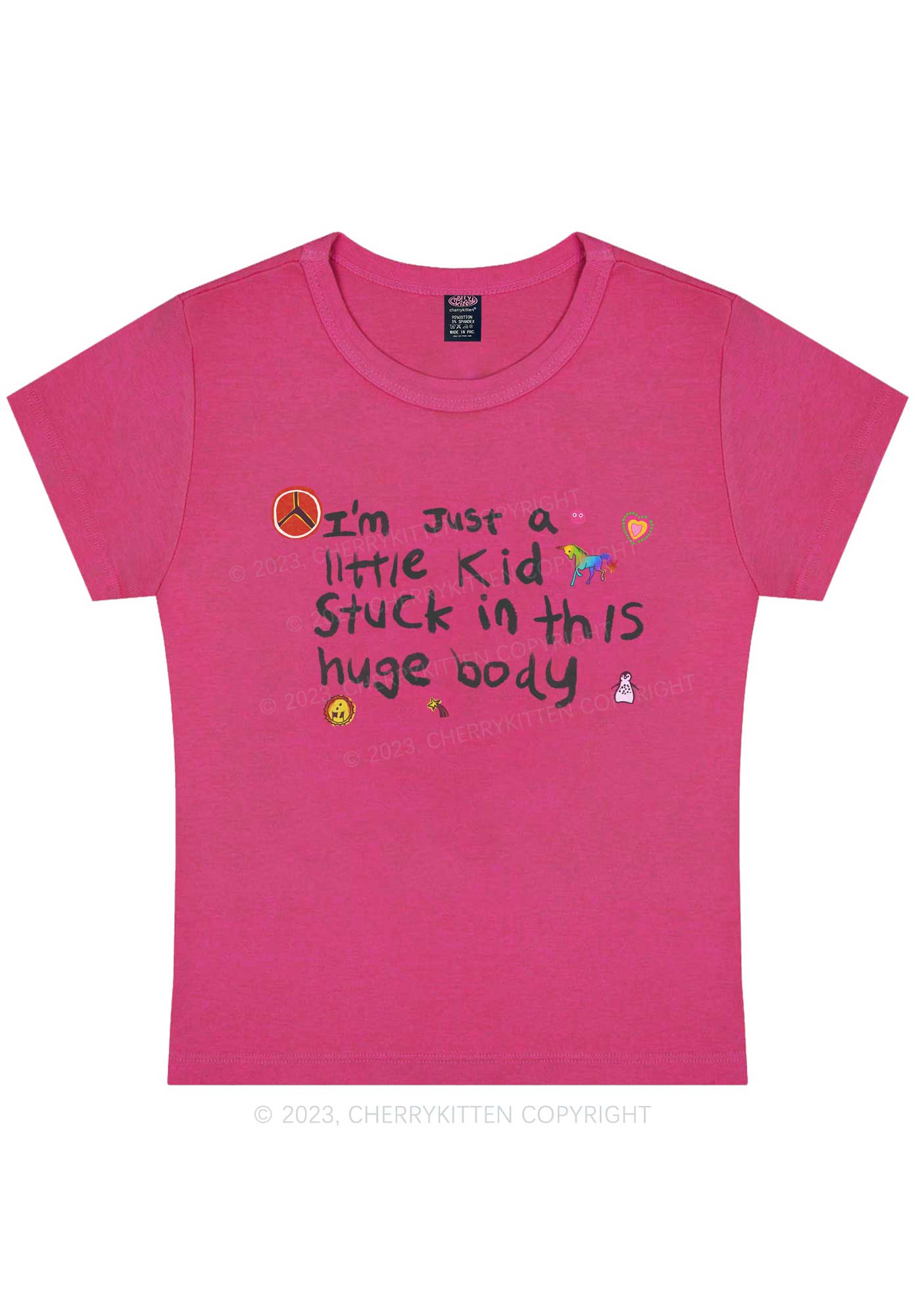 Curvy Stuck In Huge Body Y2K Baby Tee Cherrykitten - Image 5