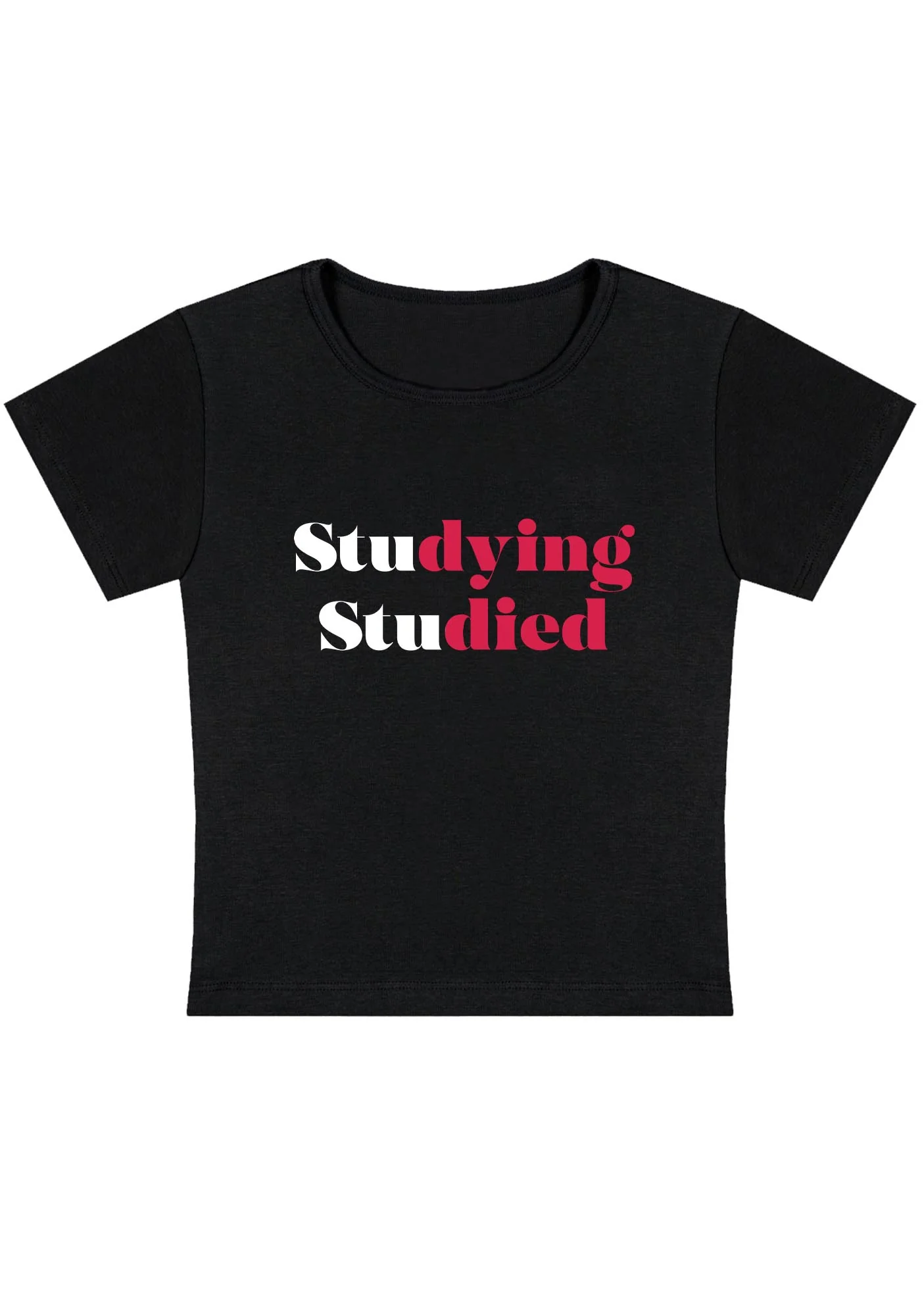 Curvy Studying Studied Baby Tee - Image 3