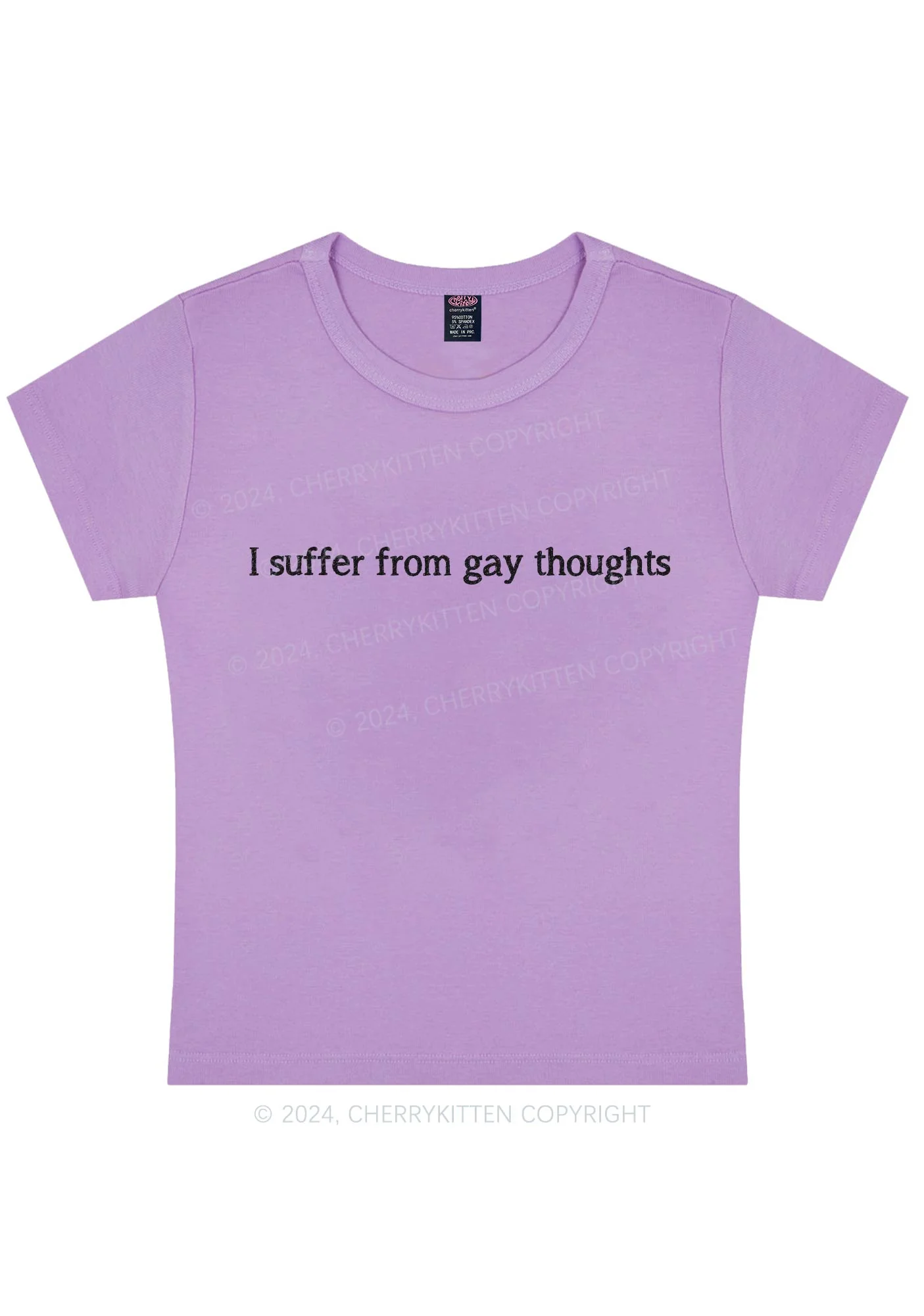 Curvy Suffer From Gay Thoughts Y2K Baby Tee Cherrykitten - Image 4