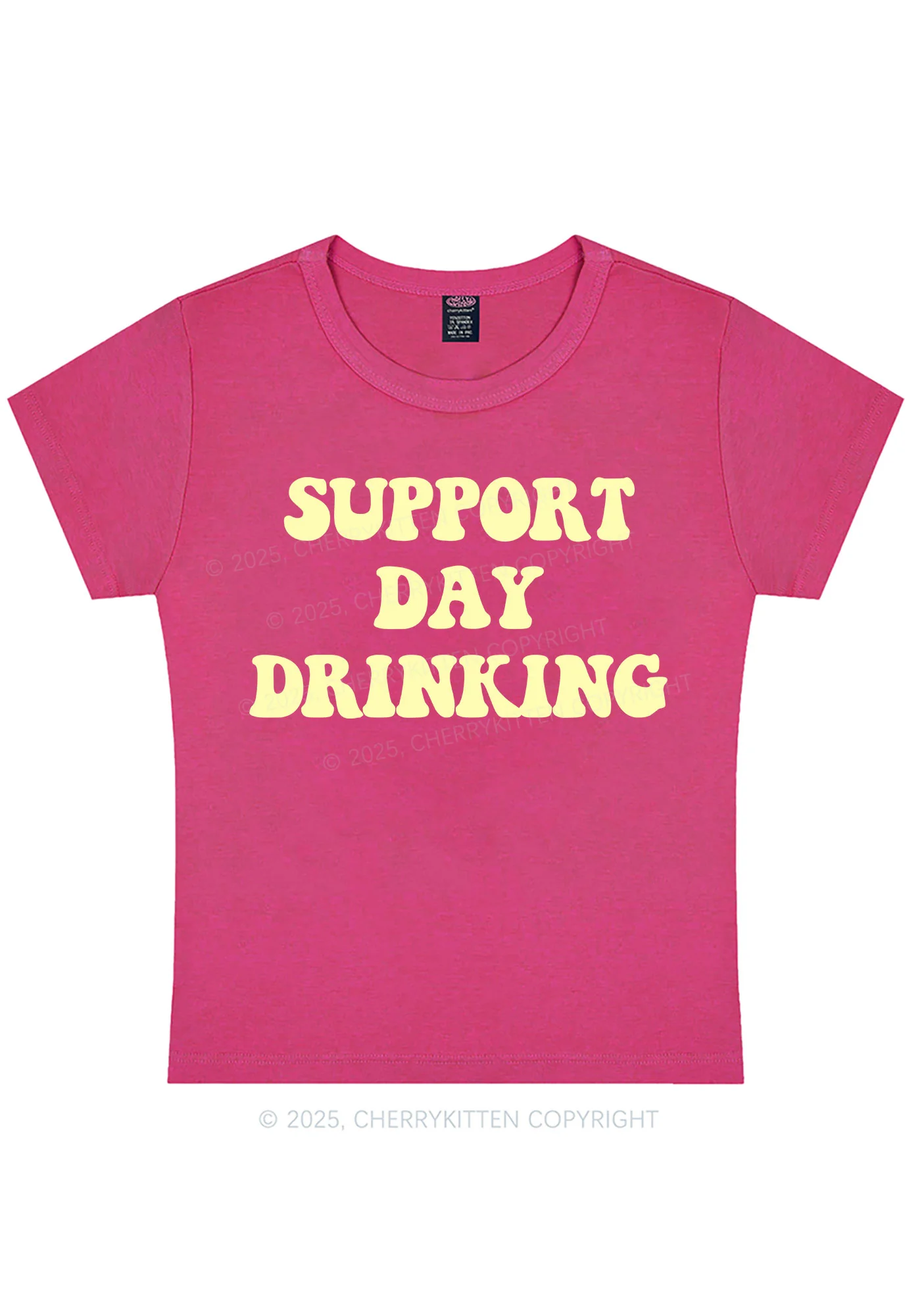 Curvy Support Day Drinking Y2K Baby Tee Cherrykitten - Image 3