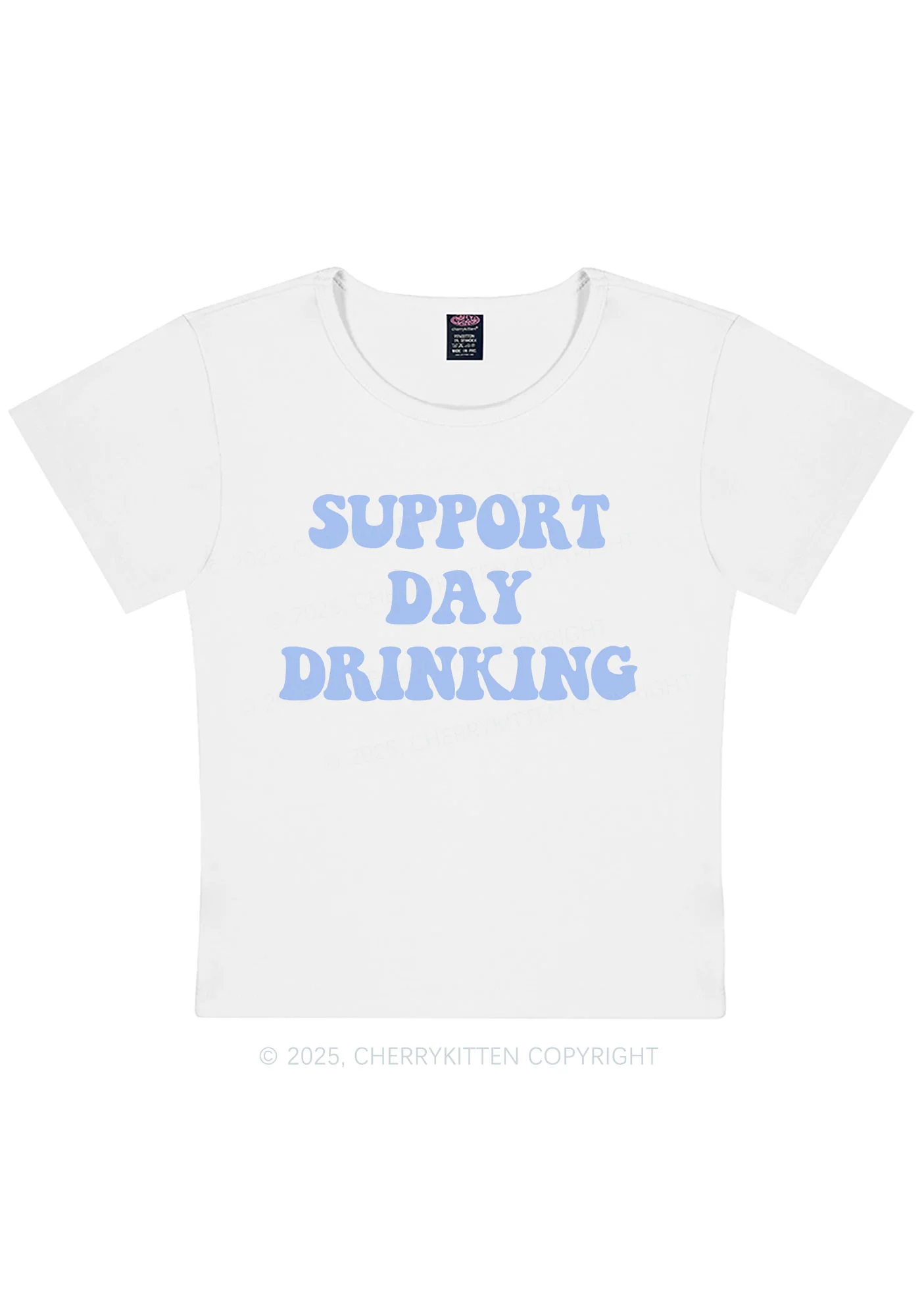 Curvy Support Day Drinking Y2K Baby Tee Cherrykitten - Image 4