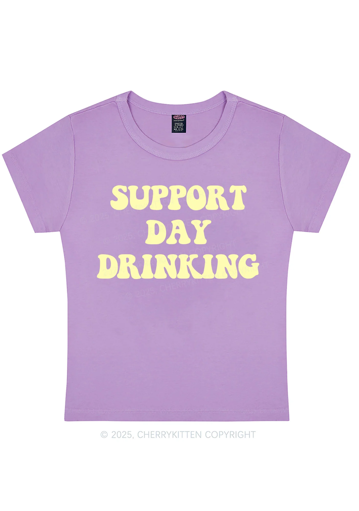 Curvy Support Day Drinking Y2K Baby Tee Cherrykitten - Image 5