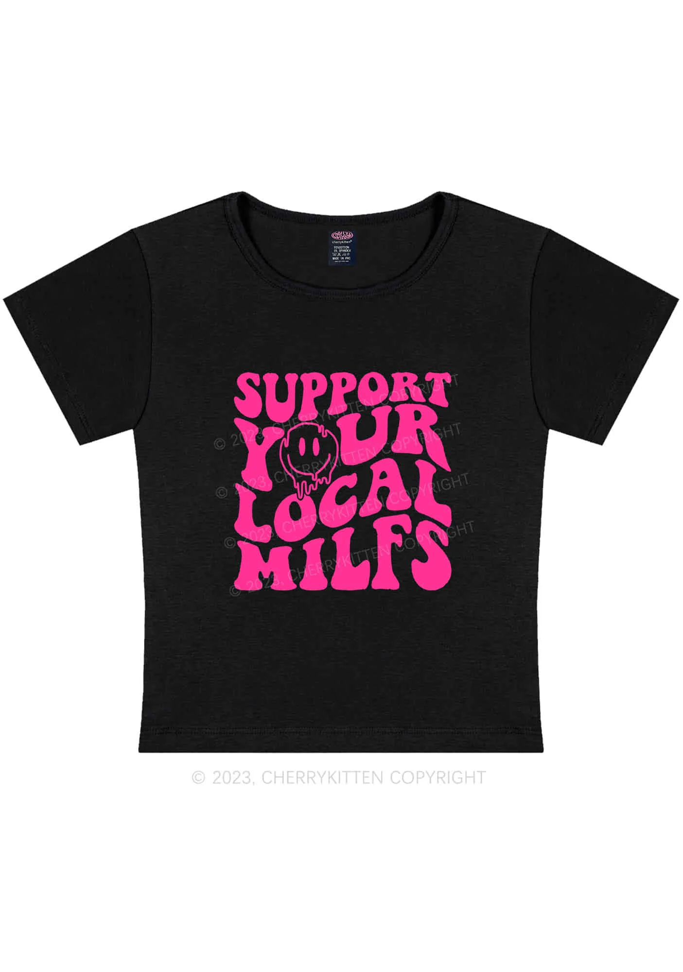 Curvy Support Your Local Mxxf Y2K Baby Tee Cherrykitten - Image 2