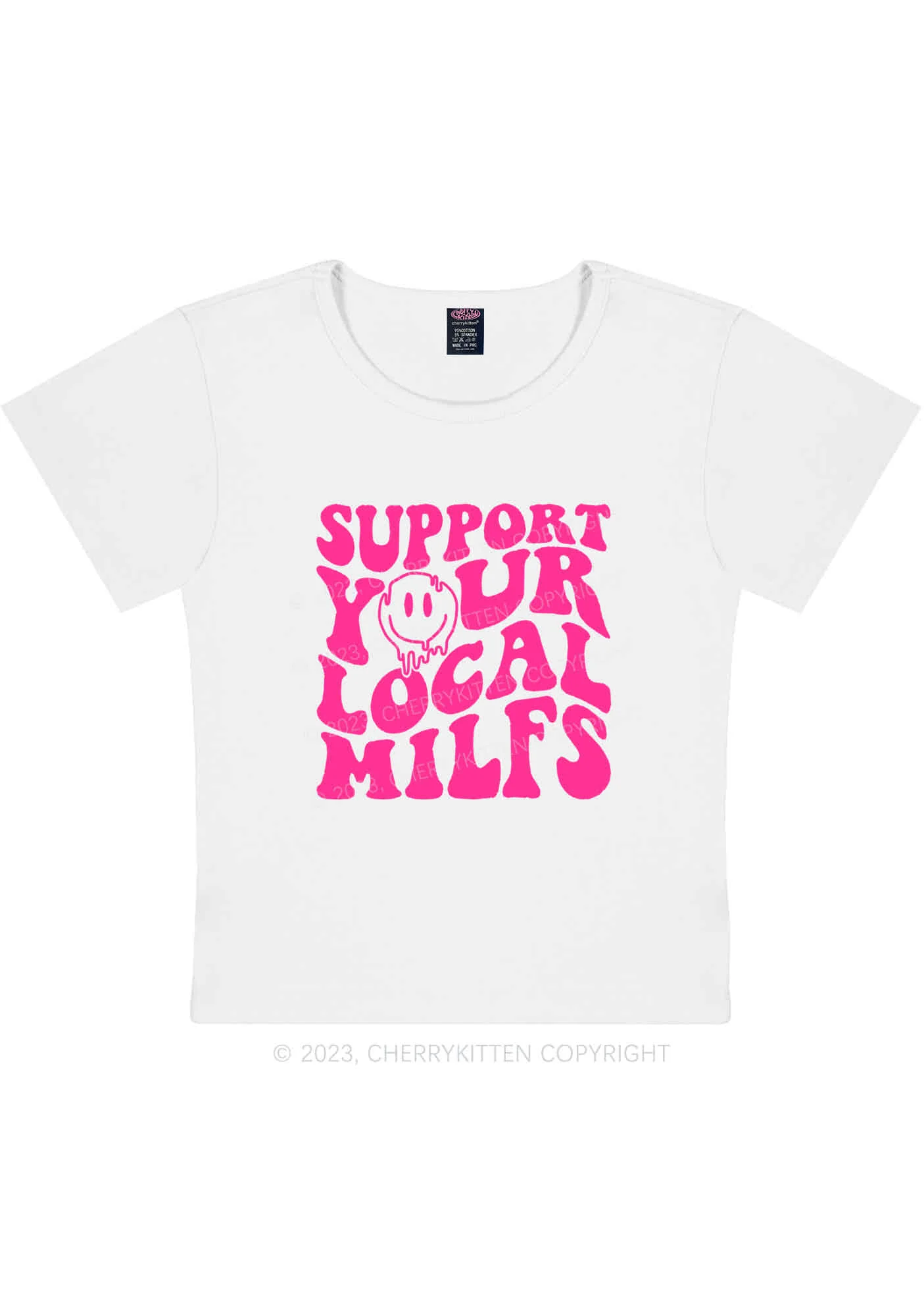 Curvy Support Your Local Mxxf Y2K Baby Tee Cherrykitten - Image 3