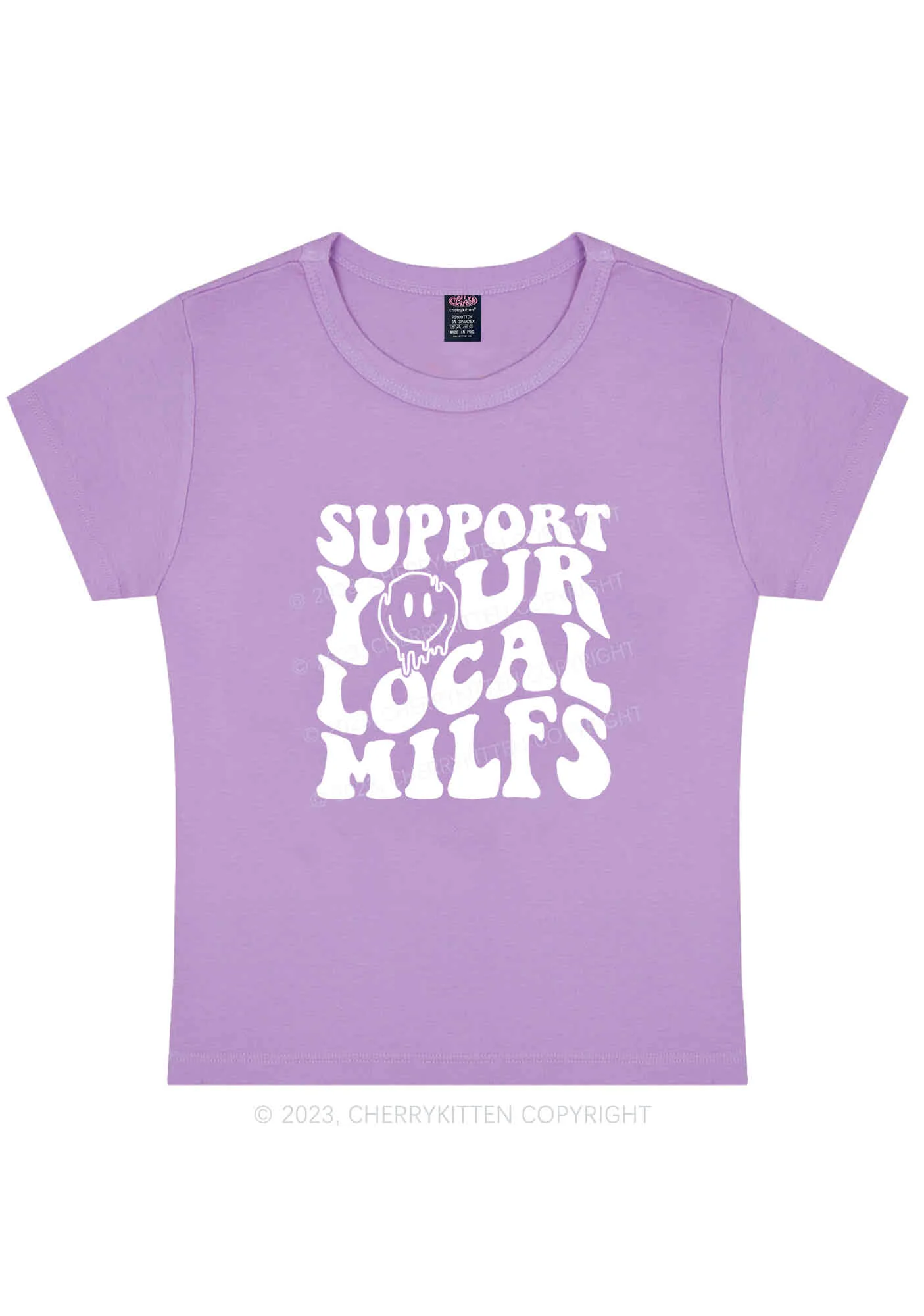 Curvy Support Your Local Mxxf Y2K Baby Tee Cherrykitten - Image 4