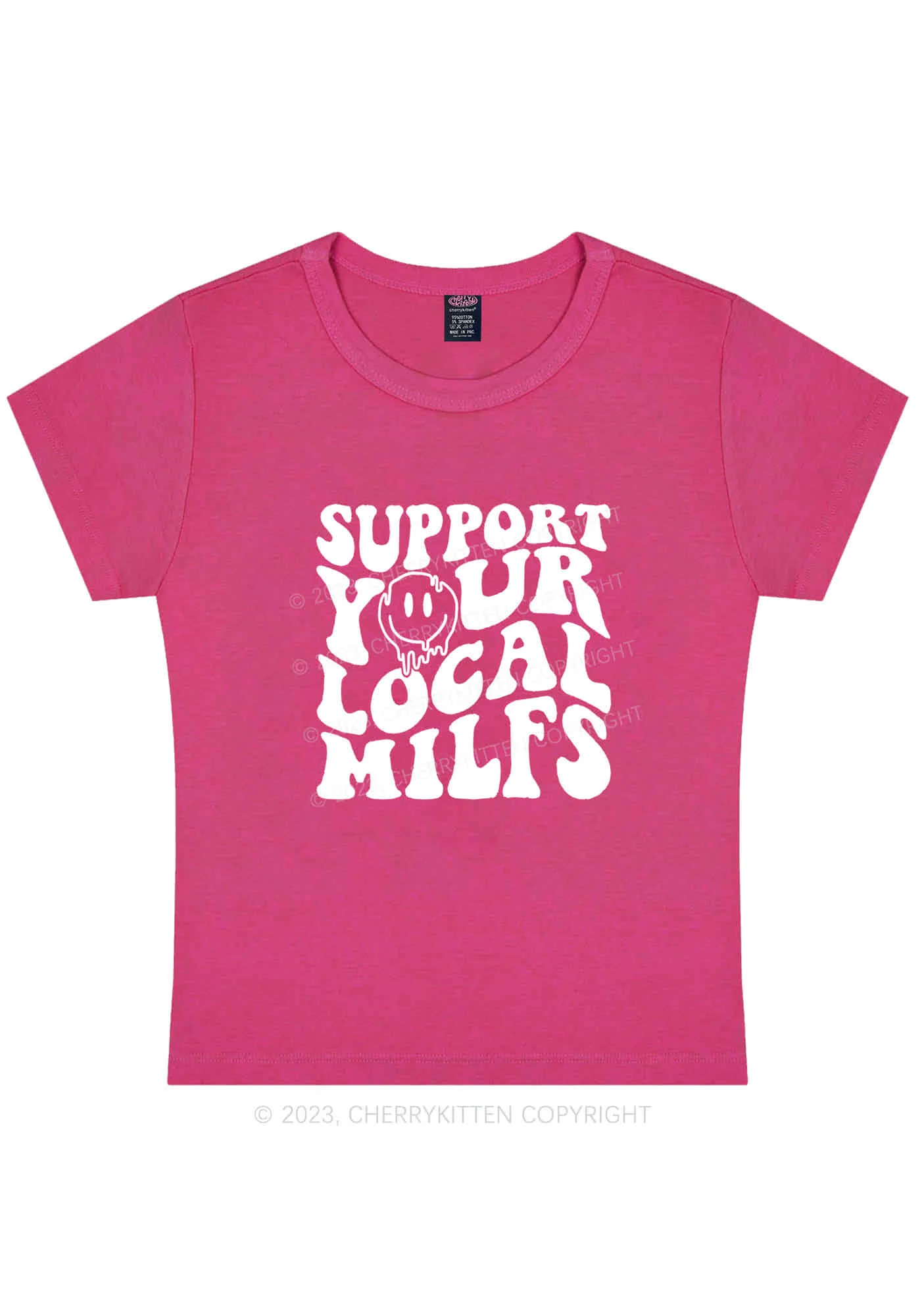 Curvy Support Your Local Mxxf Y2K Baby Tee Cherrykitten - Image 5