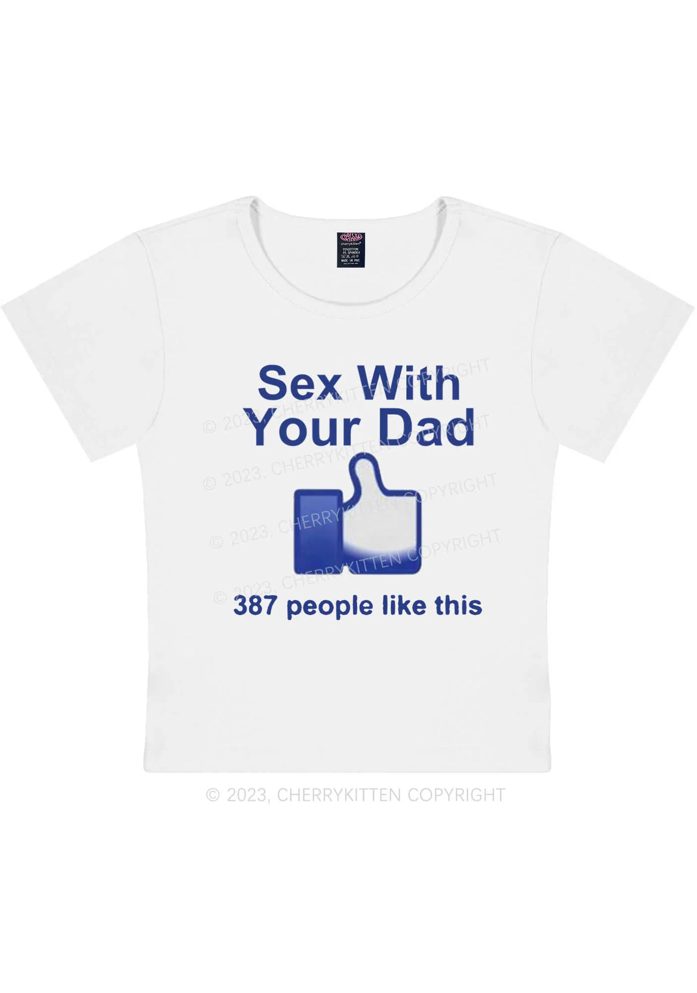 Curvy SX With Your Dad Likes Y2K Baby Tee Cherrykitten - Image 2