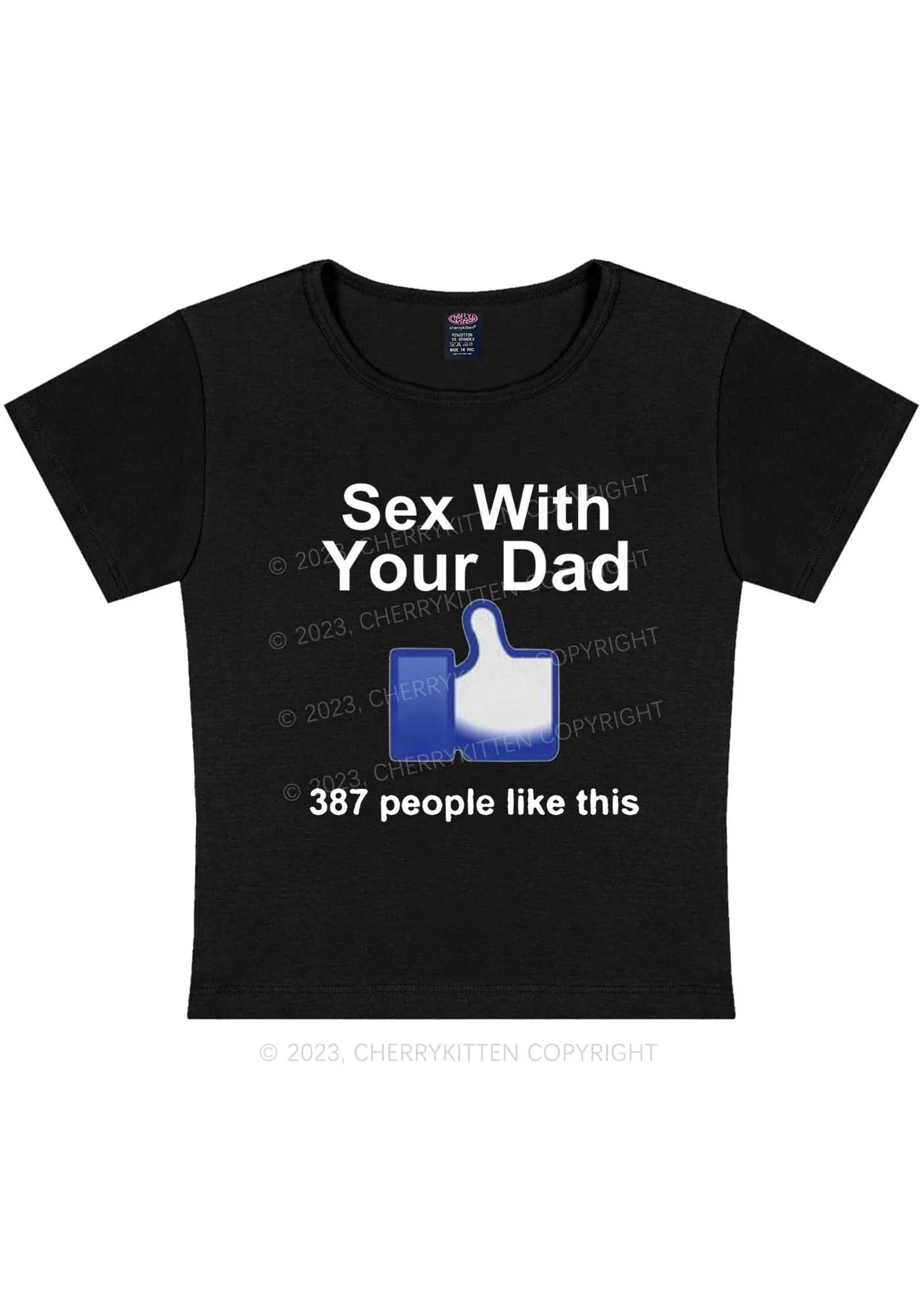 Curvy SX With Your Dad Likes Y2K Baby Tee Cherrykitten - Image 3