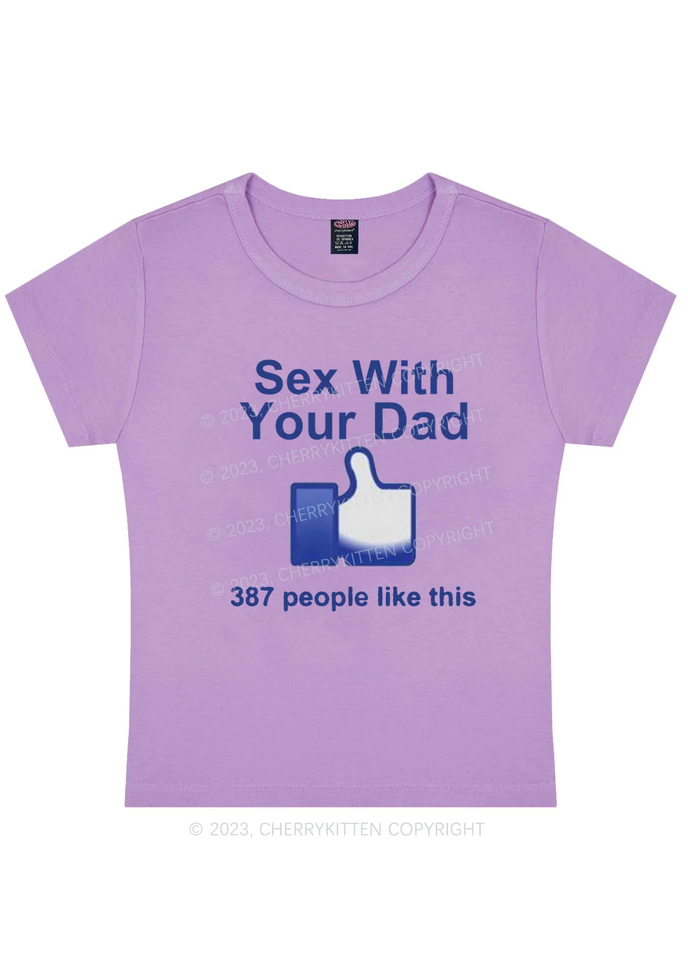 Curvy SX With Your Dad Likes Y2K Baby Tee Cherrykitten - Image 4
