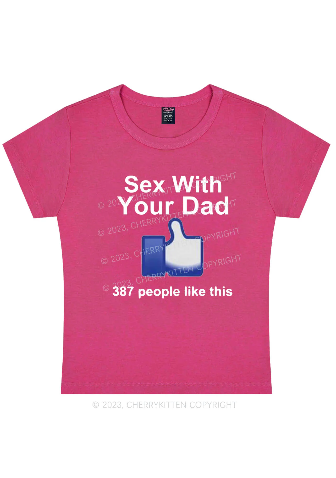 Curvy SX With Your Dad Likes Y2K Baby Tee Cherrykitten - Image 5