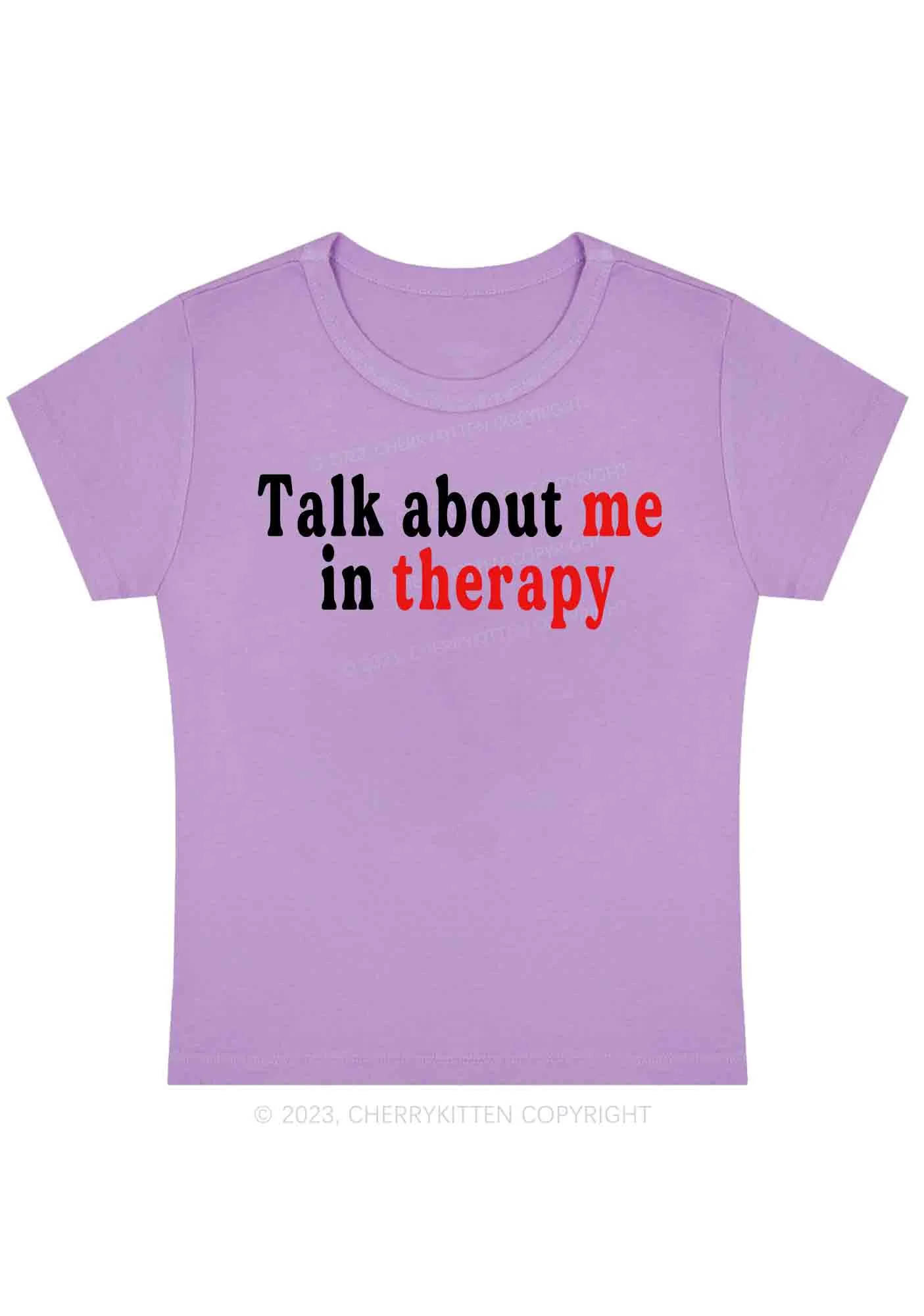 Curvy Talk About Me In Therapy Baby Tee Cherrykitten - Image 4