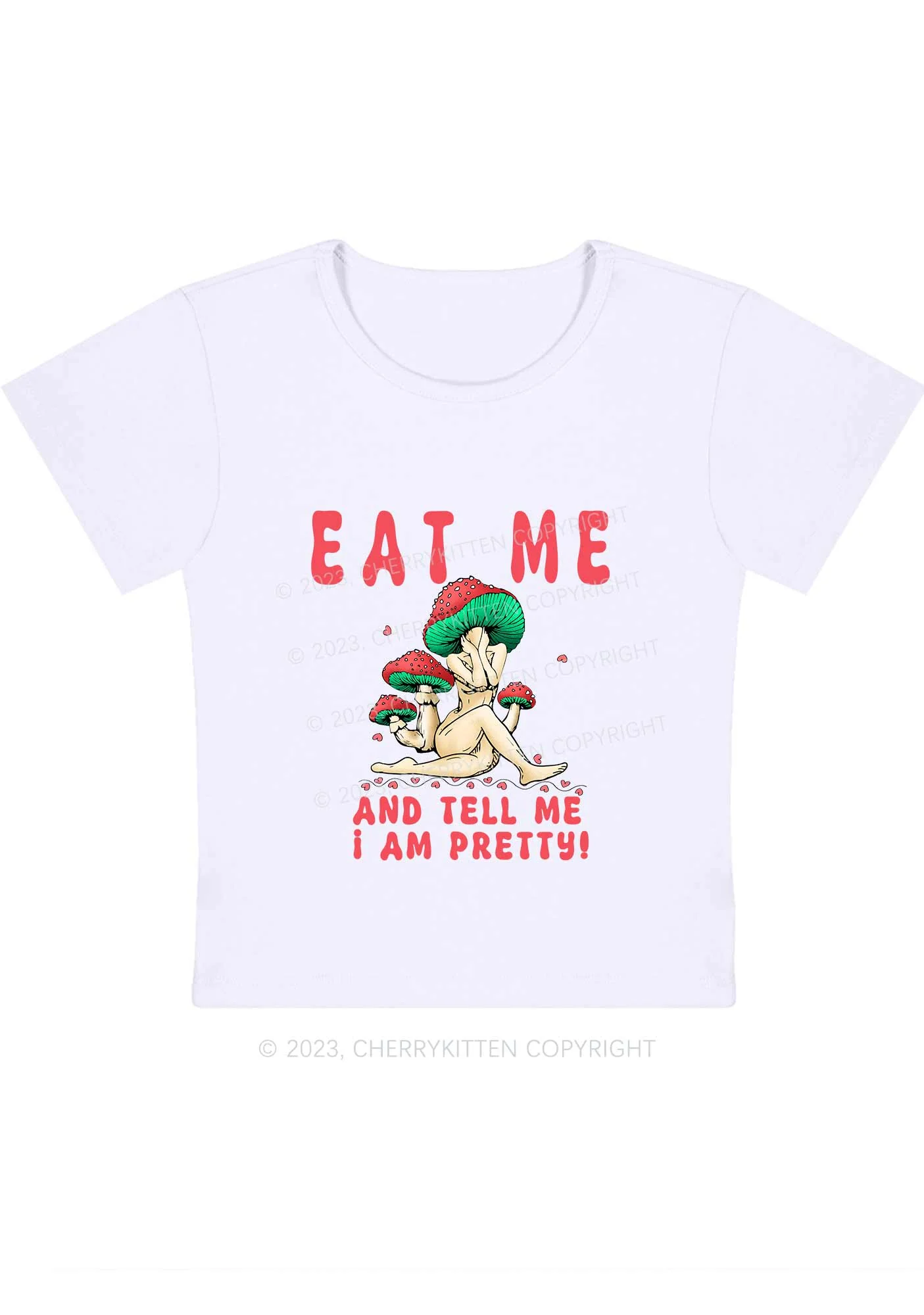 Curvy Tell Me I Am Pretty Y2K Baby Tee Cherrykitten - Image 3