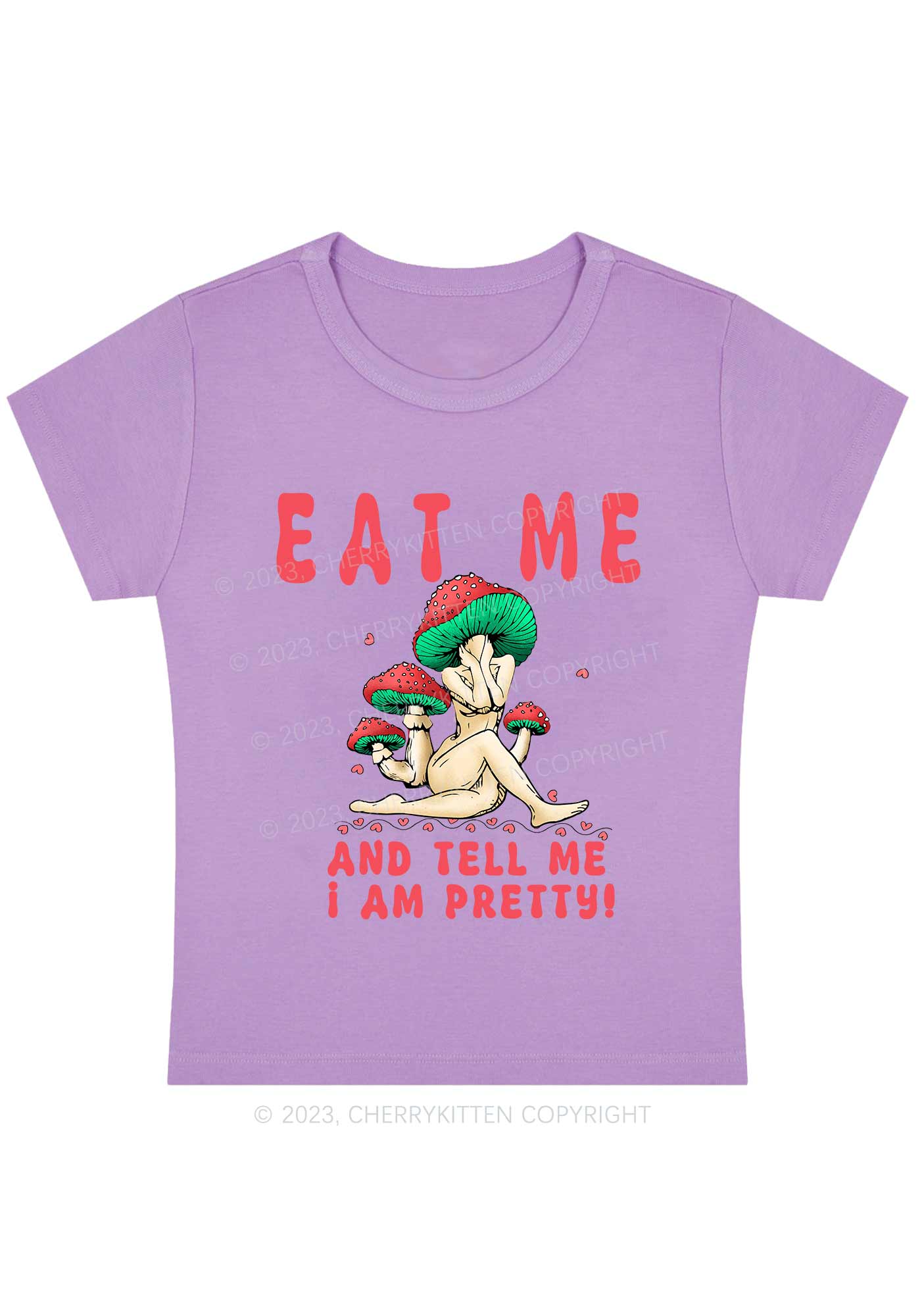 Curvy Tell Me I Am Pretty Y2K Baby Tee Cherrykitten - Image 4