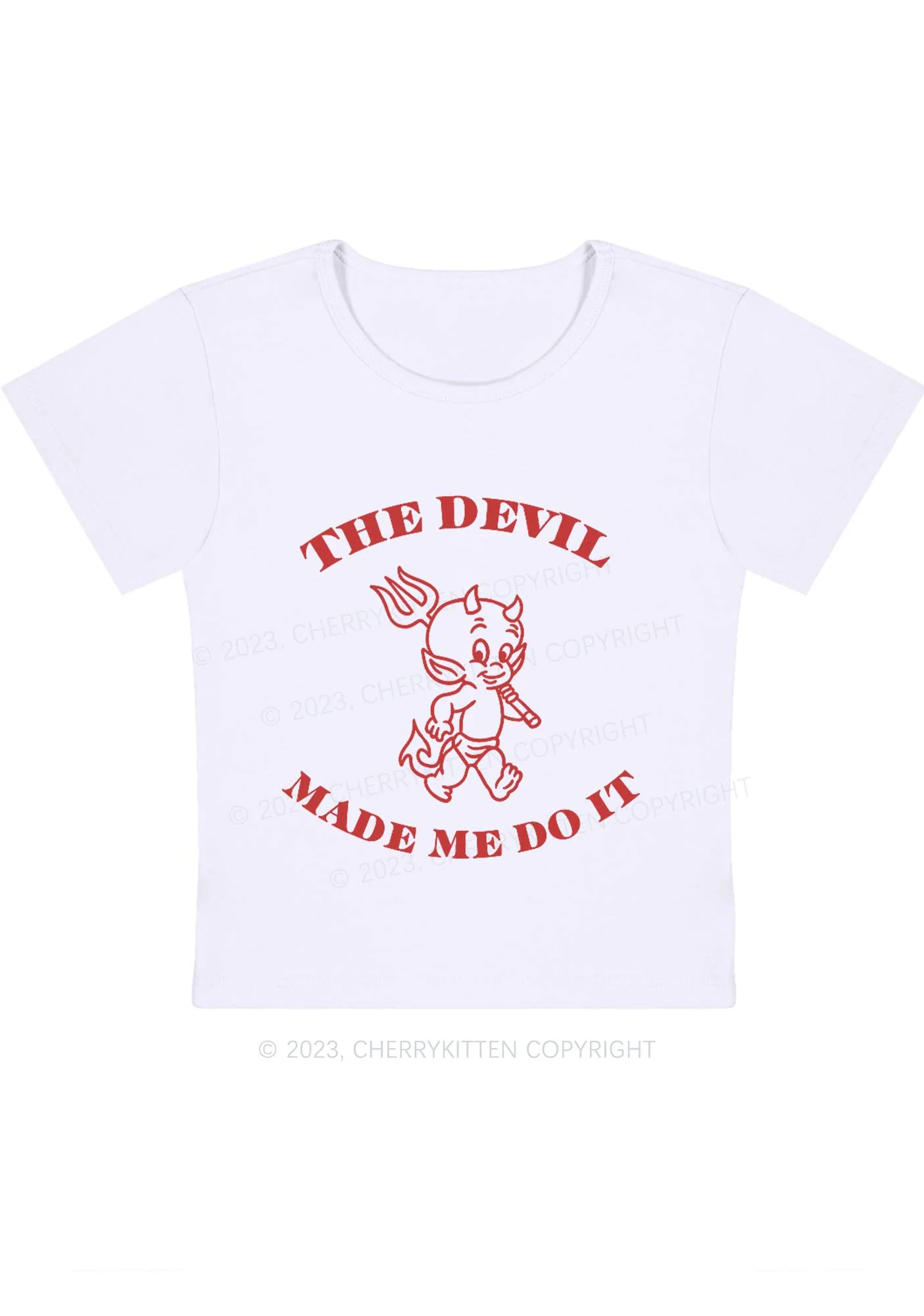 Curvy The Devil Made Me Do It Baby Tee Cherrykitten - Image 2