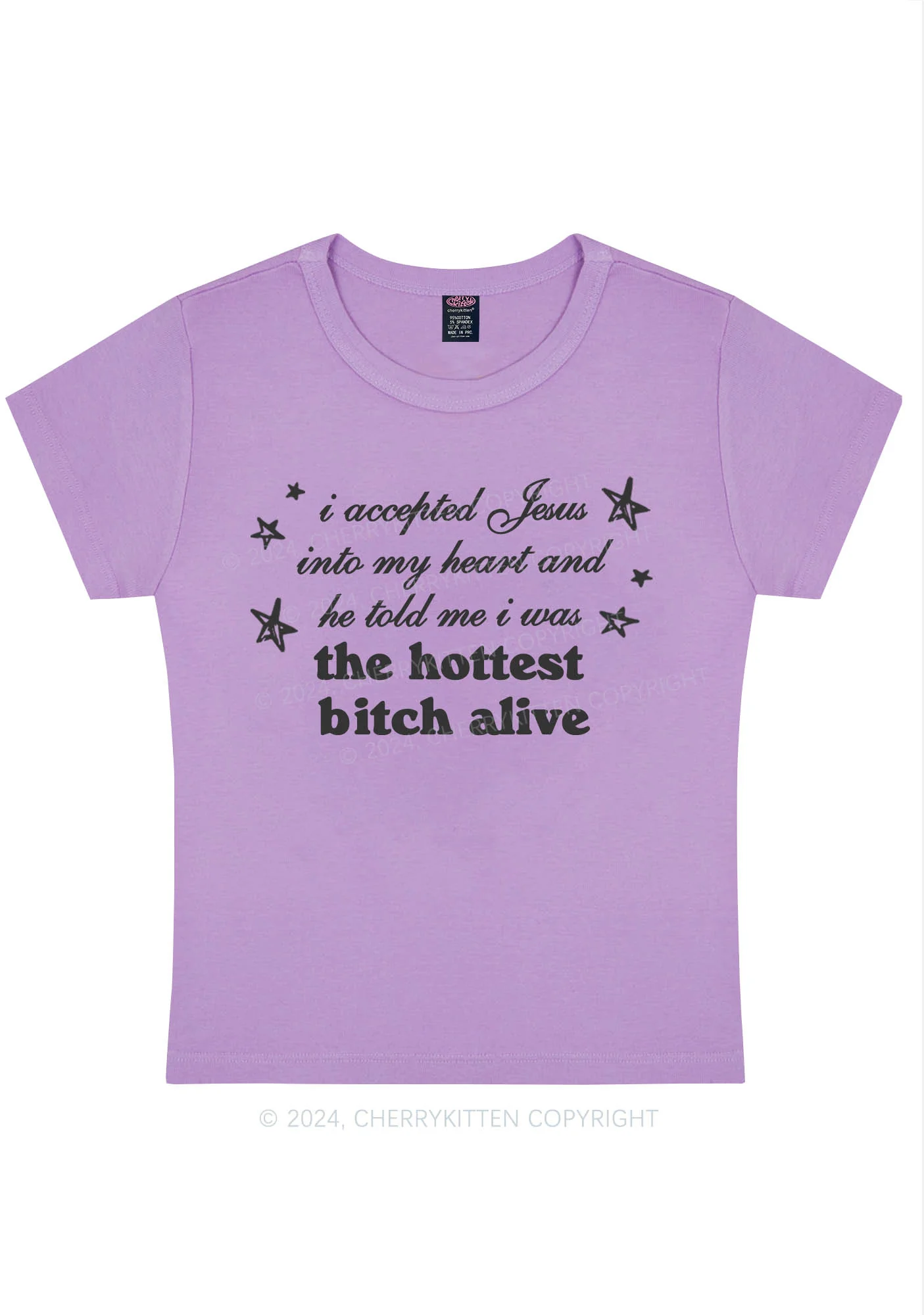 Curvy The Hottest Bxxch Y2K Baby Tee Cherrykitten - Image 4