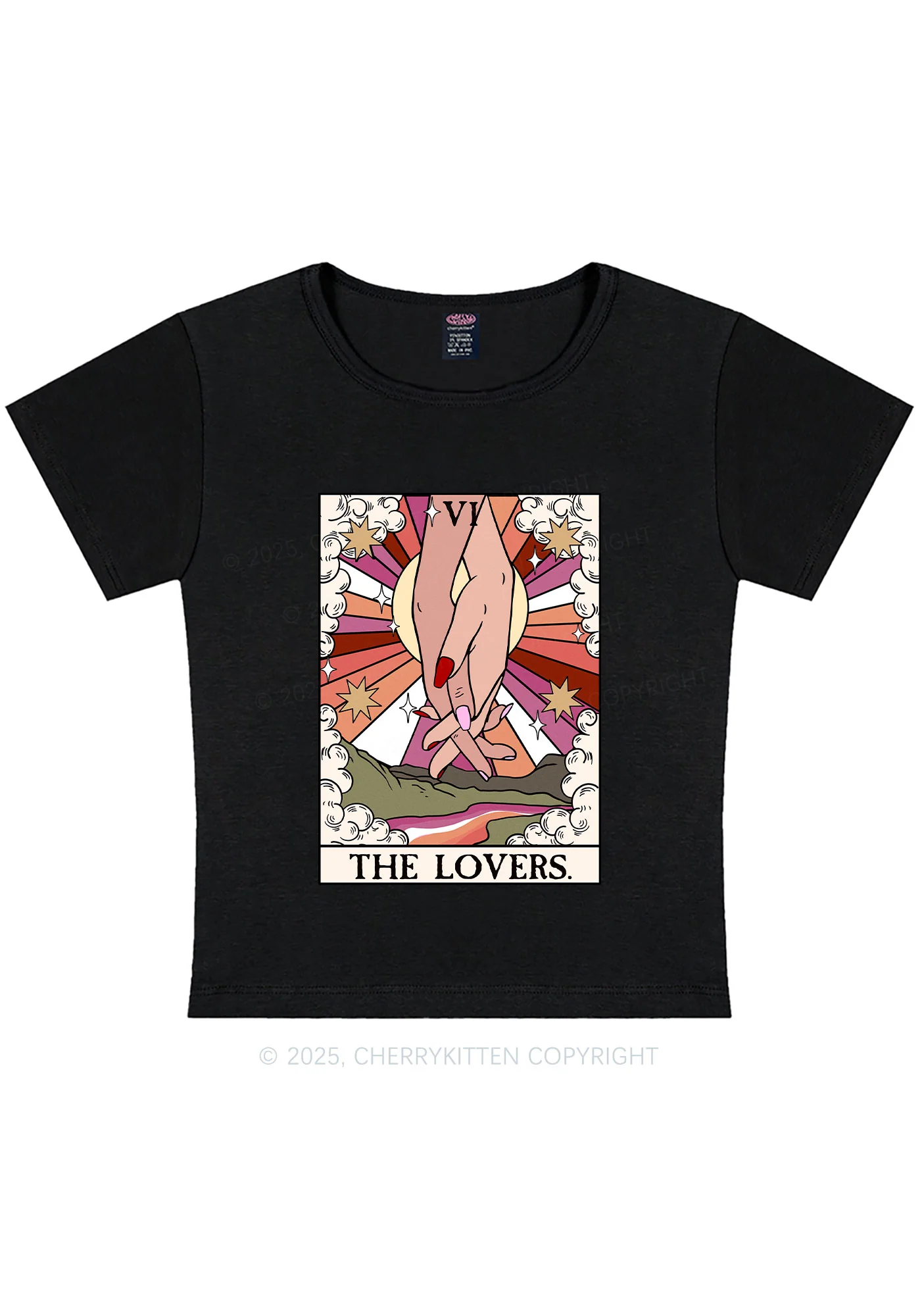 Curvy The Lesbian Lovers Pride Y2K Baby Tee Cherrykitten - Image 2