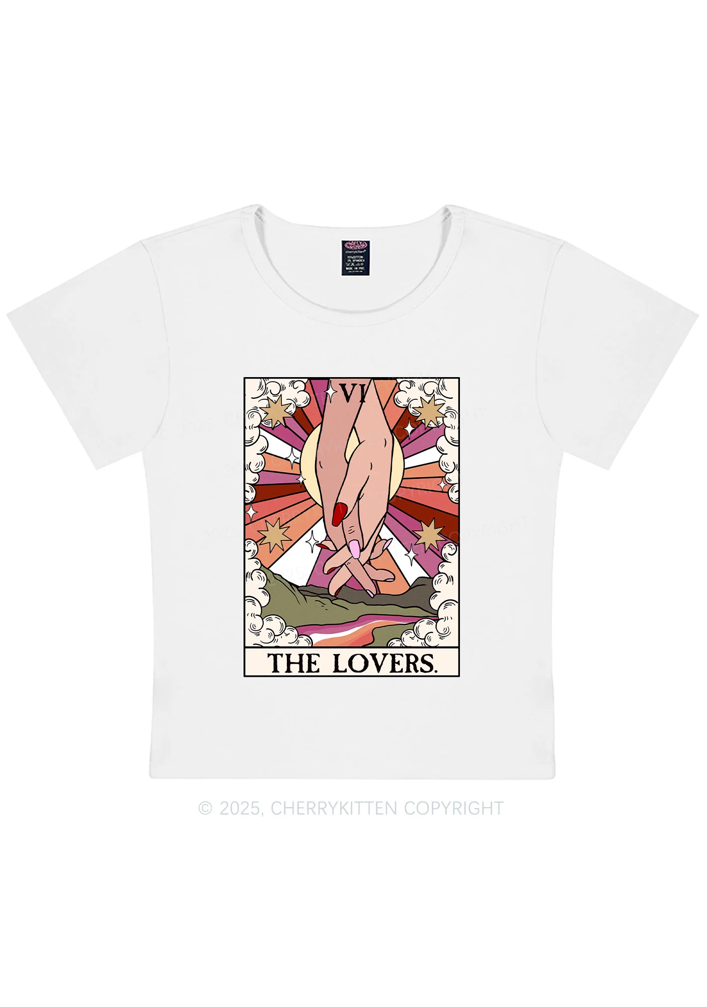 Curvy The Lesbian Lovers Pride Y2K Baby Tee Cherrykitten - Image 3