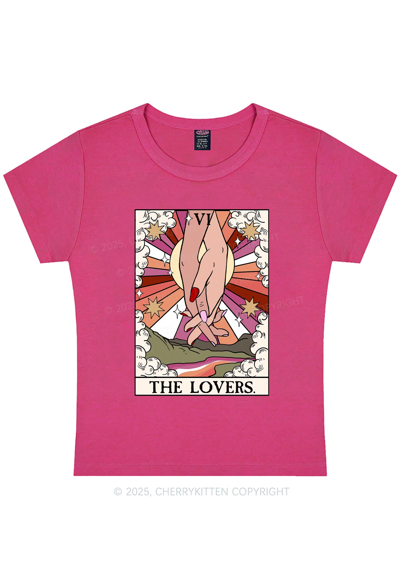 Curvy The Lesbian Lovers Pride Y2K Baby Tee Cherrykitten - Image 4