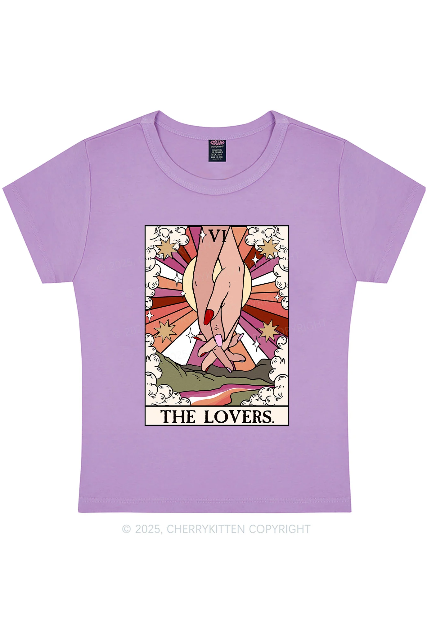 Curvy The Lesbian Lovers Pride Y2K Baby Tee Cherrykitten - Image 5